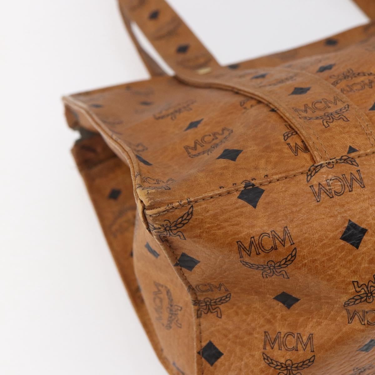 MCM Vintage Visetos Canvas Brown Canvas Tote Bag Bag (Pre-Owned)