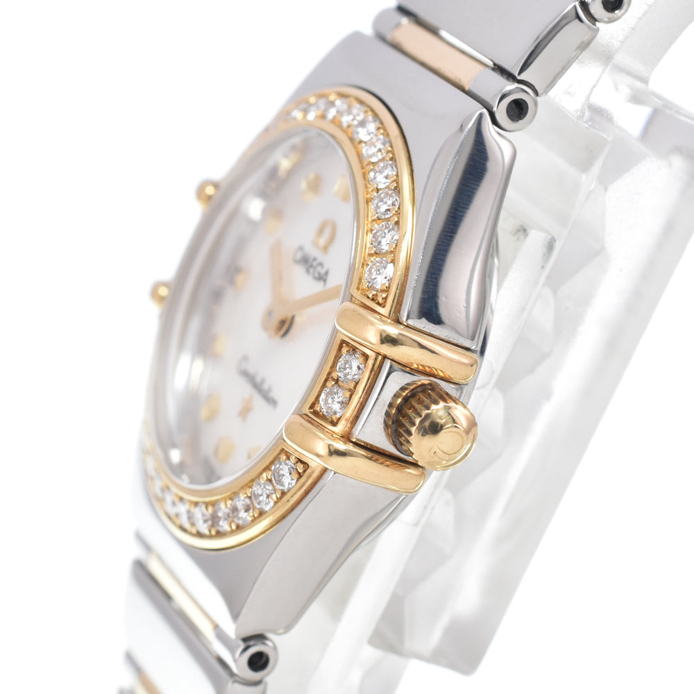 Omega Constellation My Choice Quartz Stainless Steel With Diamond Bezel And Mother Of Pearl Watch (Pre-Owned)