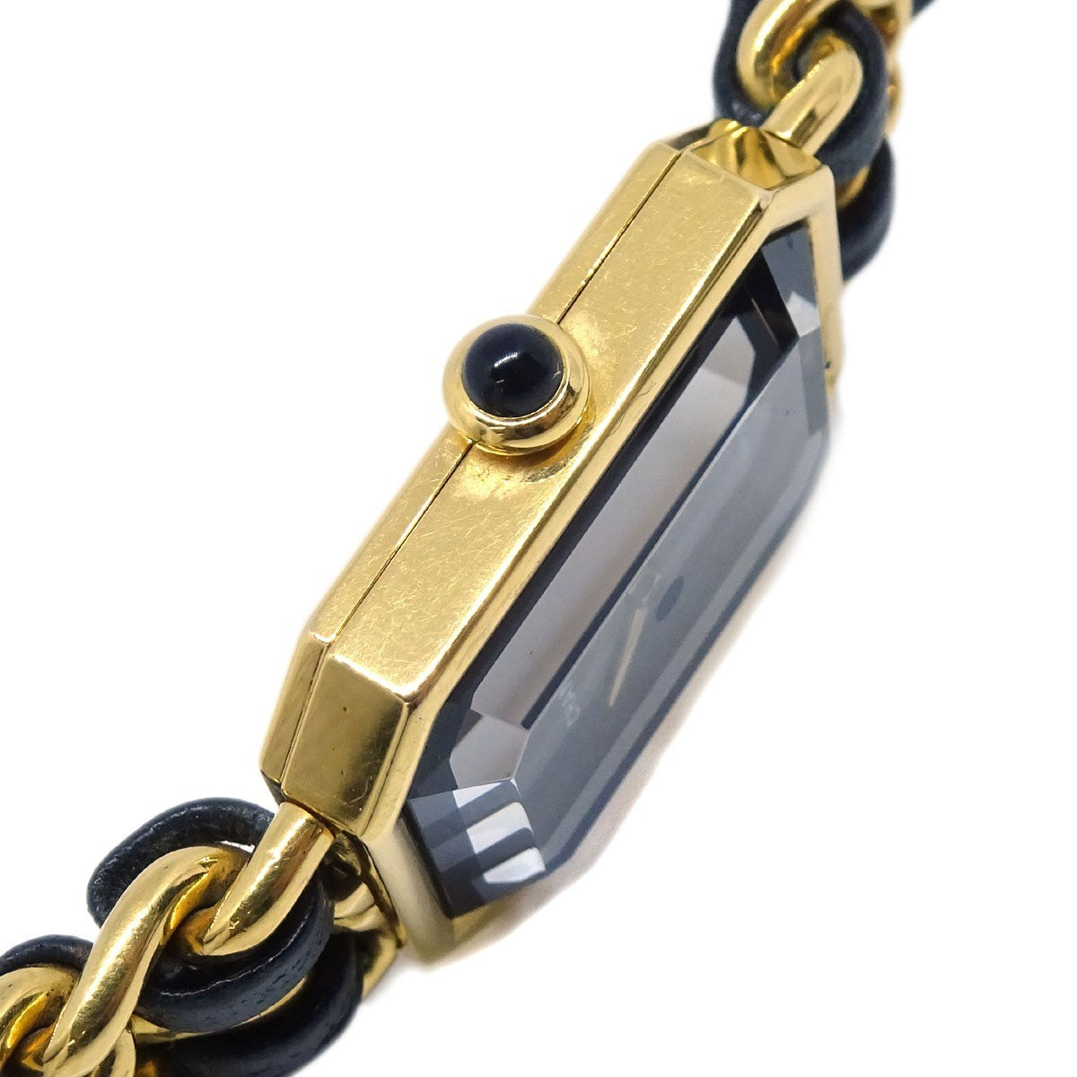 Chanel Premiere Rock Quartz Plated Metal And Leather Watch (Pre-Owned)