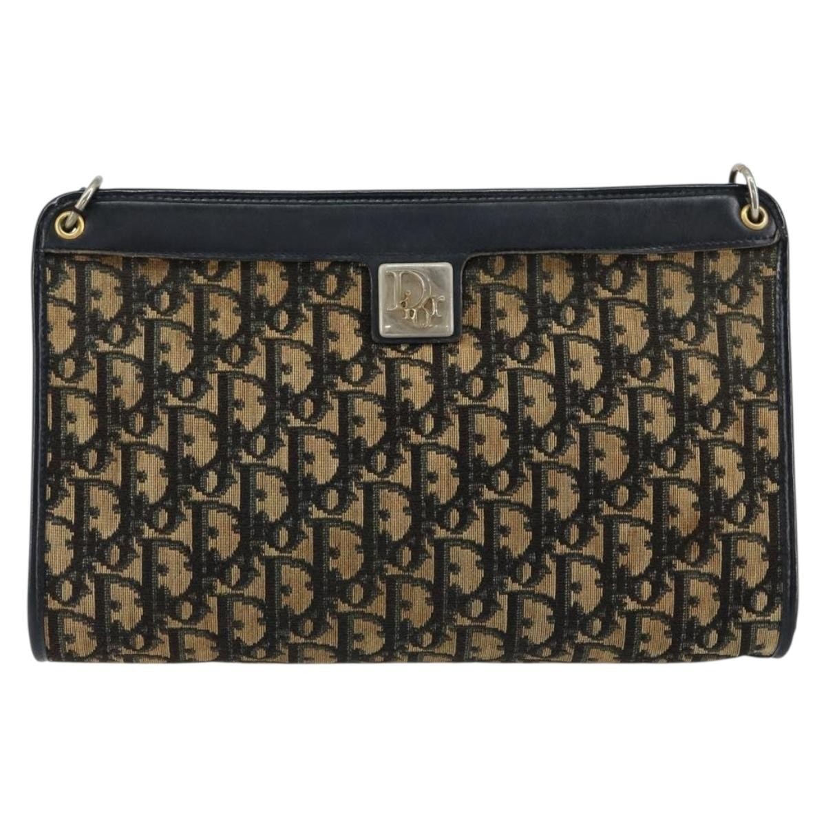 Christian Dior Vintage Trotter Canvas Navy Canvas Shoulder Bag Bag (Pre-Owned)