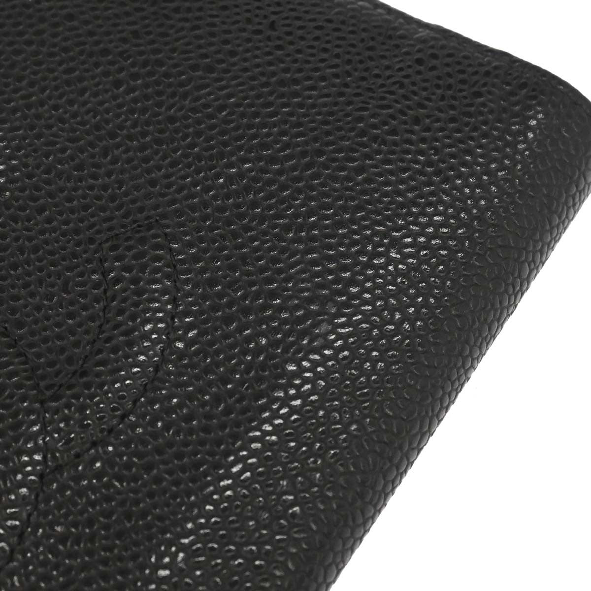 Chanel Chanel V Stitch Chevron Long Bifold Wallet Pink Chevron Black Calfskin Wallets Accessory (Pre-Owned)