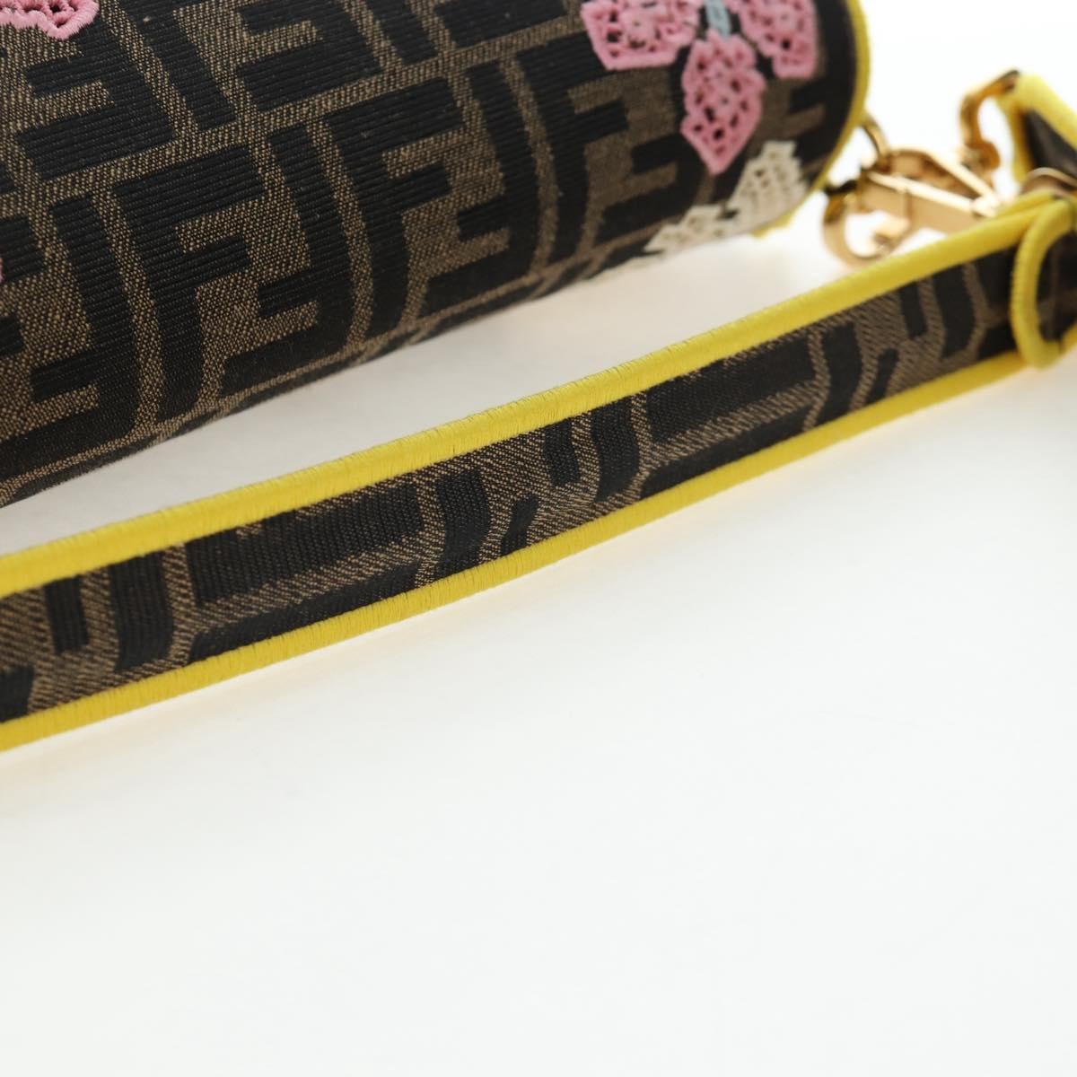 Fendi Mamma Baguette Zucca Jacquard Velvet Multicolour Canvas Shoulder Bag Bag (Pre-Owned)