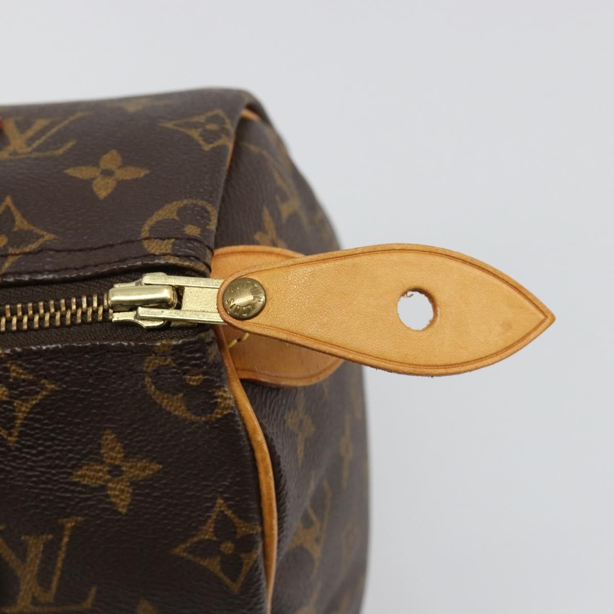 Louis Vuitton Speedy Monogram Canvas Neutral Canvas Handbag (Pre-Owned)
