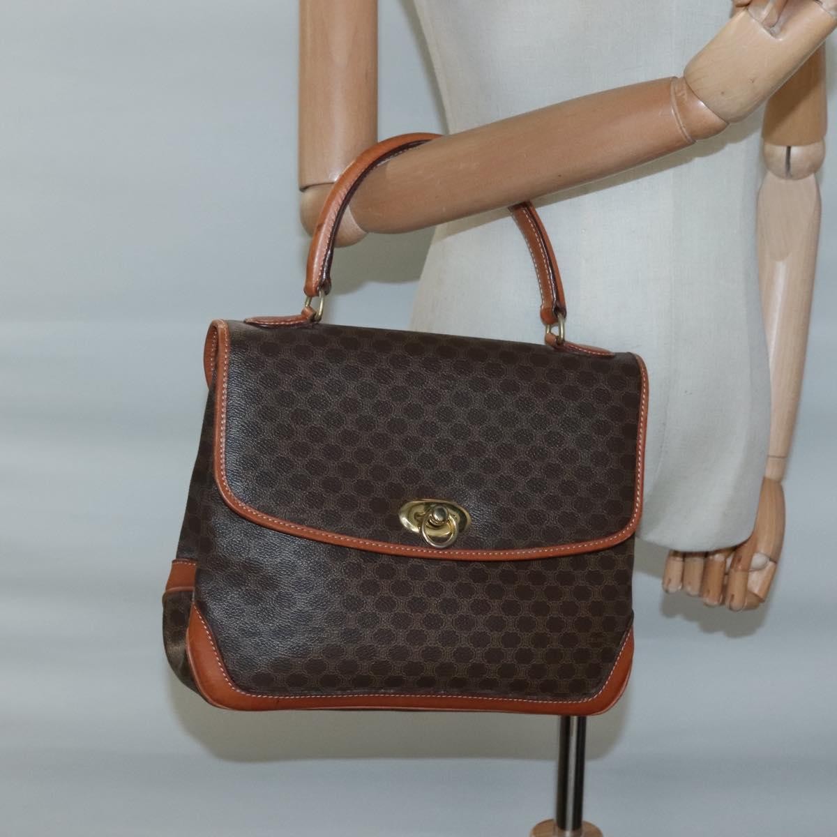 Celine Vintage Macadam Canvas Brown Canvas Handbag (Pre-Owned)