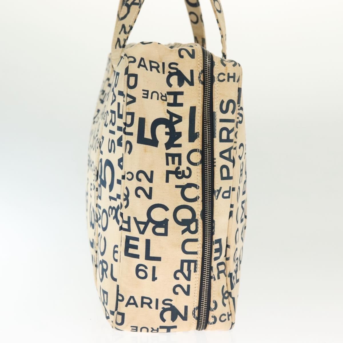 Chanel Cambon Canvas White Canvas Bag (Pre-Owned)