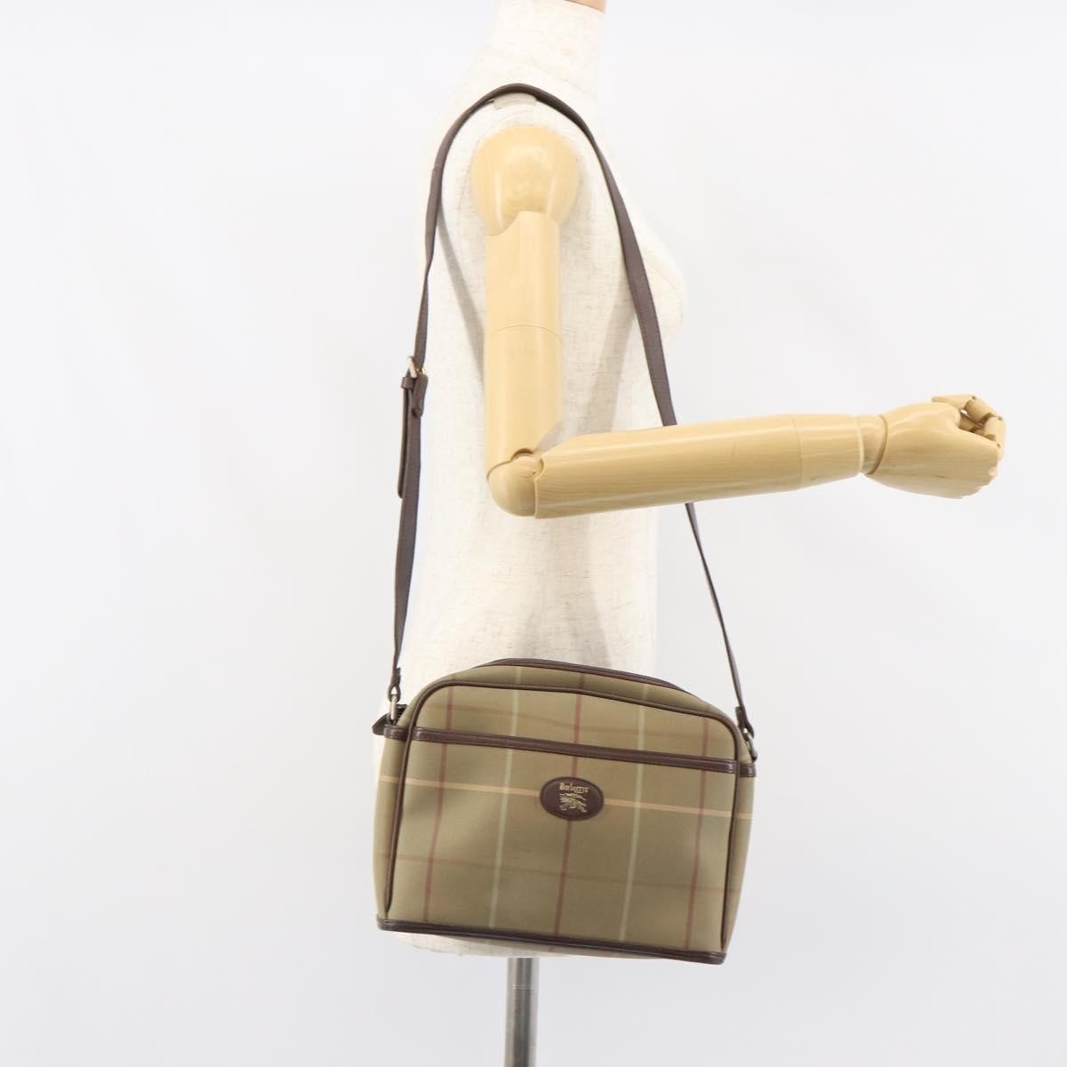 Burberry Nova Check Canvas Beige Canvas Shoulder Bag Bag (Pre-Owned)