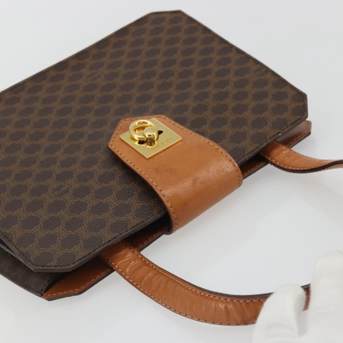 Celine Vintage Macadam Canvas Brown Canvas Handbag (Pre-Owned)