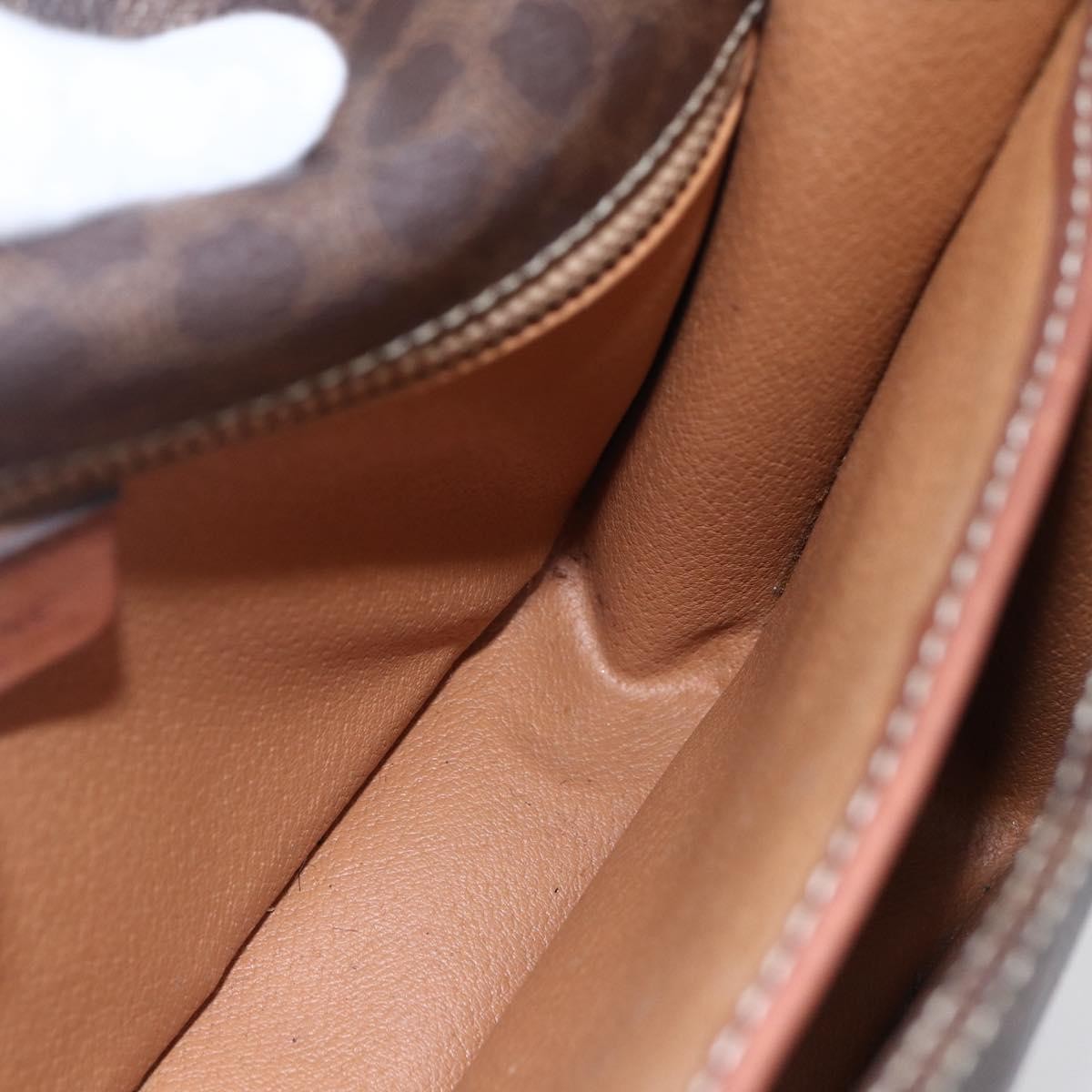 Celine Flap Shoulder Canvas Brown Canvas Shoulder Bag Bag (Pre-Owned)
