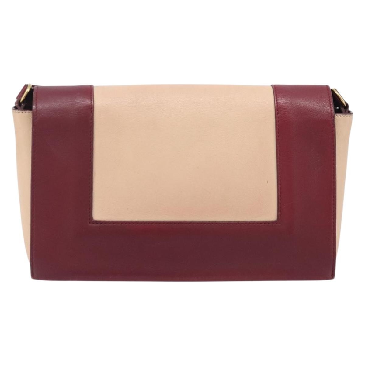 Celine Frame Leather Beige Leather Shoulder Bag Bag (Pre-Owned)