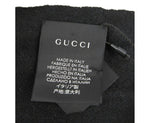 Gucci Women's Black Silk / Cashmere Long Scarf With Yellow Sequin "LOVED"