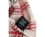 Gucci Unisex Off White Wool Plaid Rose Print Scarf Muffler 481896 9274