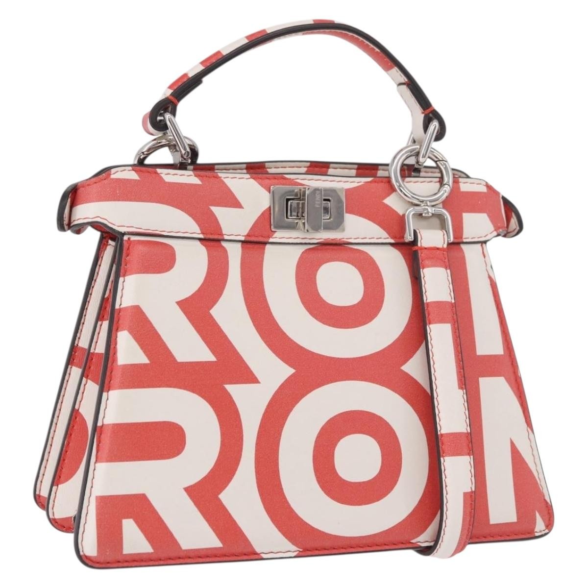 Fendi Peekaboo Leather White Leather Handbag (Pre-Owned)