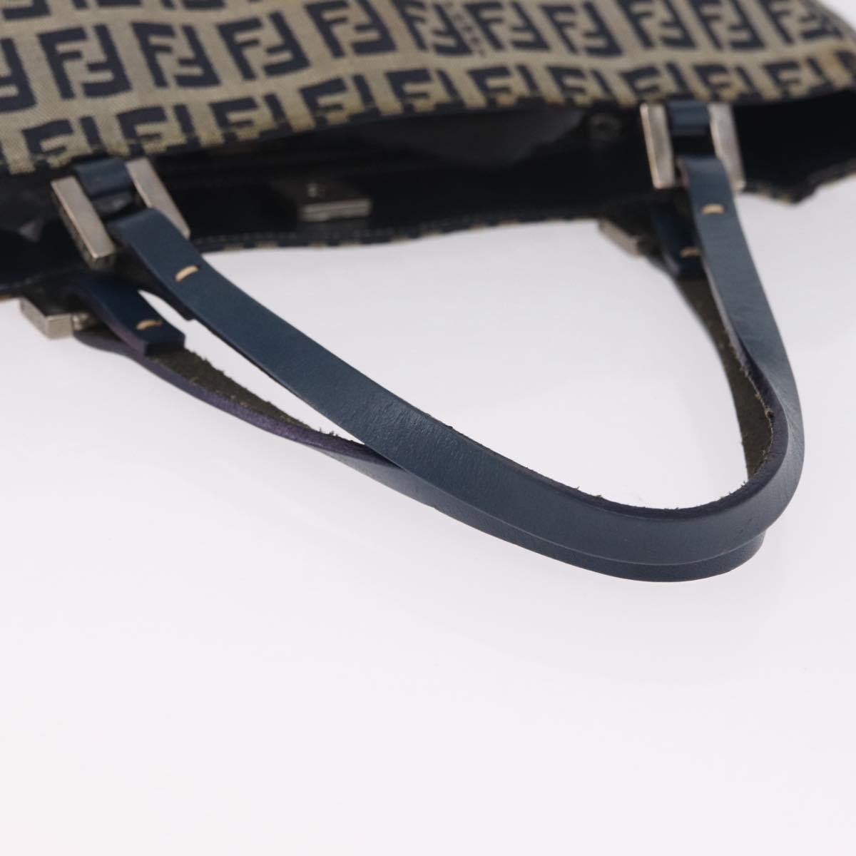 Fendi Vintage Shopping Zucchino Canvas Navy Canvas Tote Bag Bag (Pre-Owned)