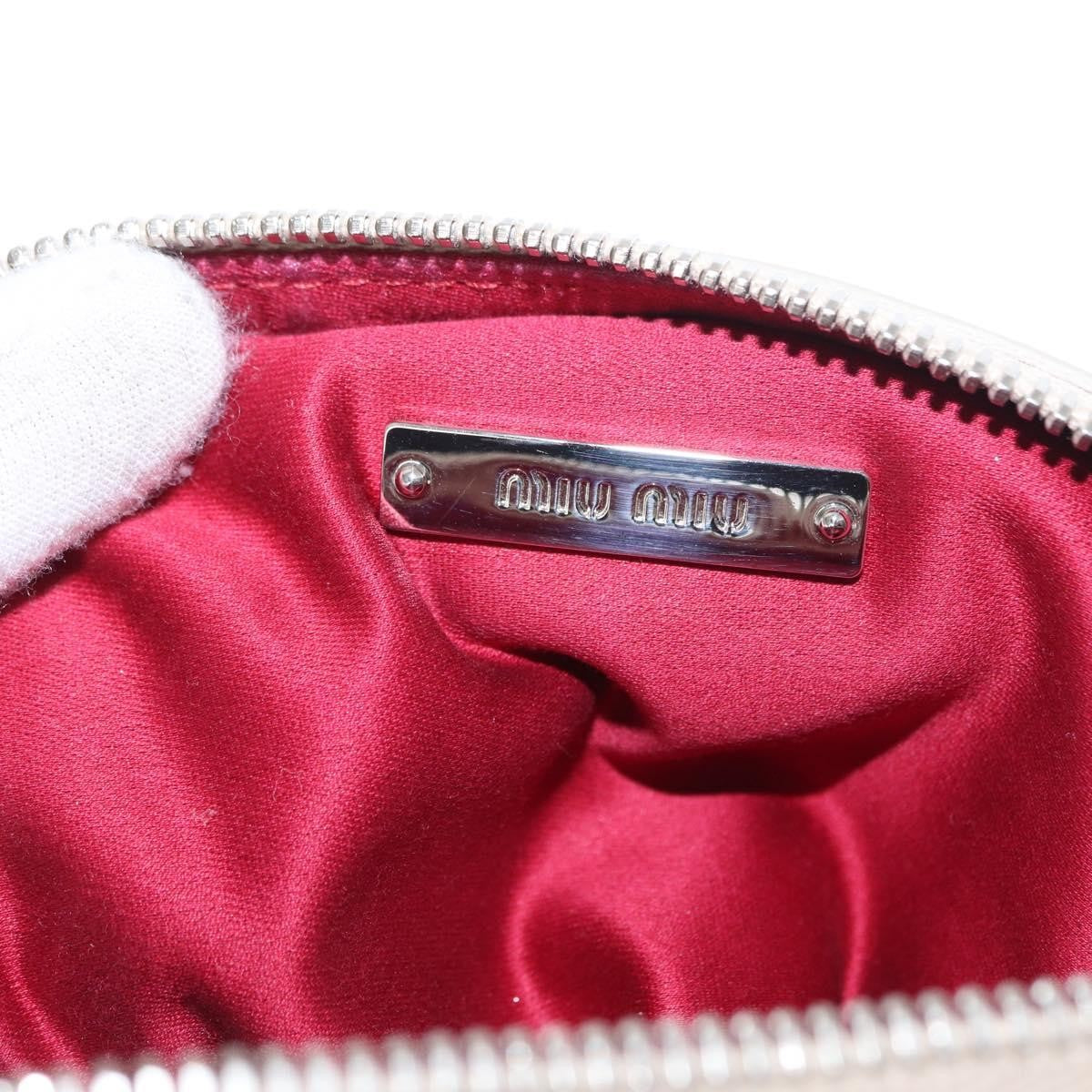 Miu Miu Chain Leather Ecru Leather Shoulder Bag Bag (Pre-Owned)