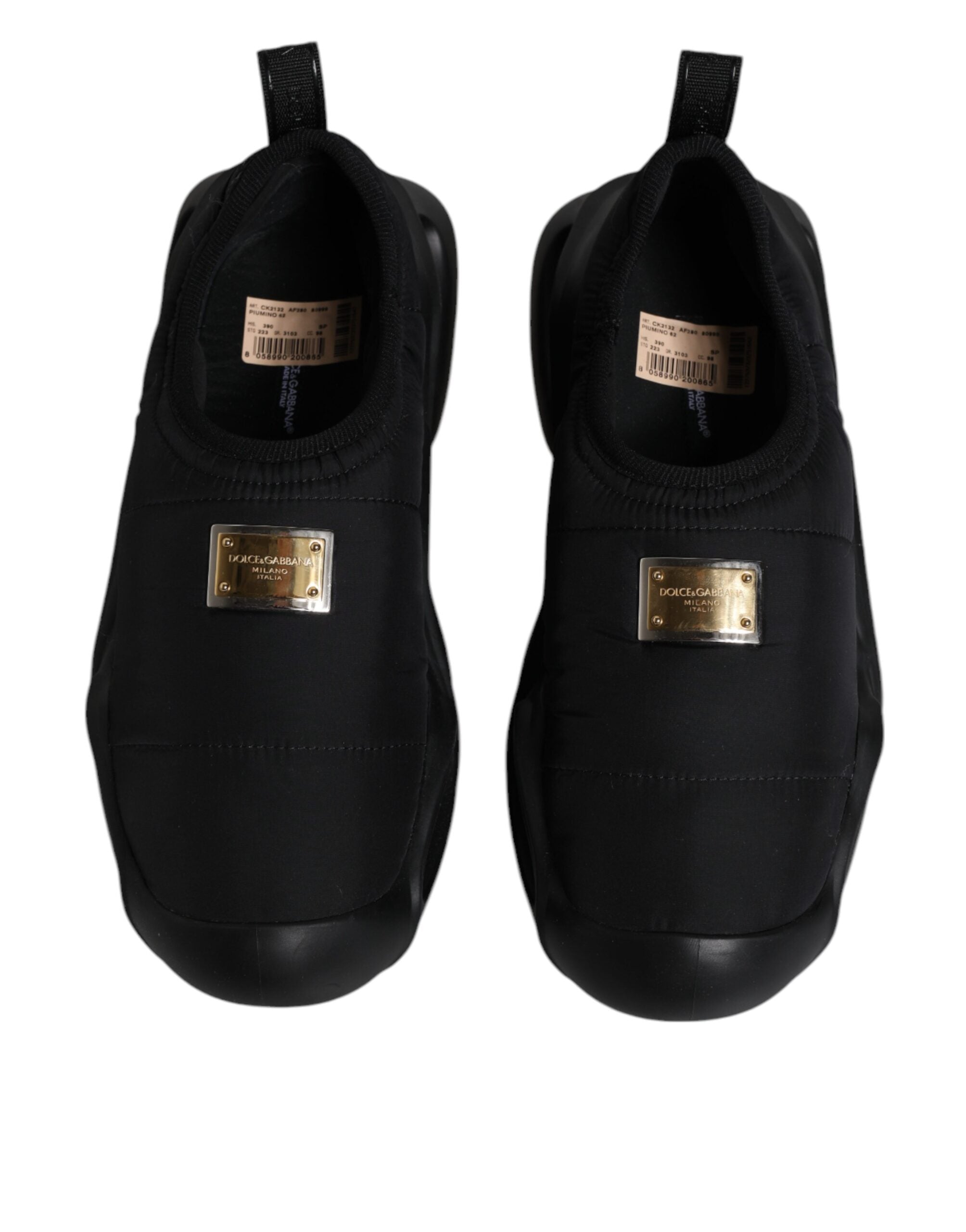 Dolce & Gabbana Black Slip On Wave Low Top Men Sneakers Men's Shoes