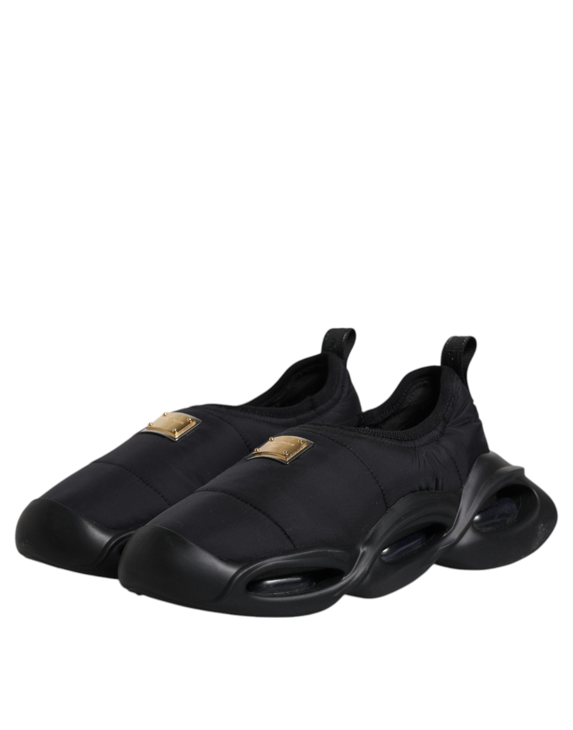 Dolce & Gabbana Black Slip On Wave Low Top Men Sneakers Men's Shoes