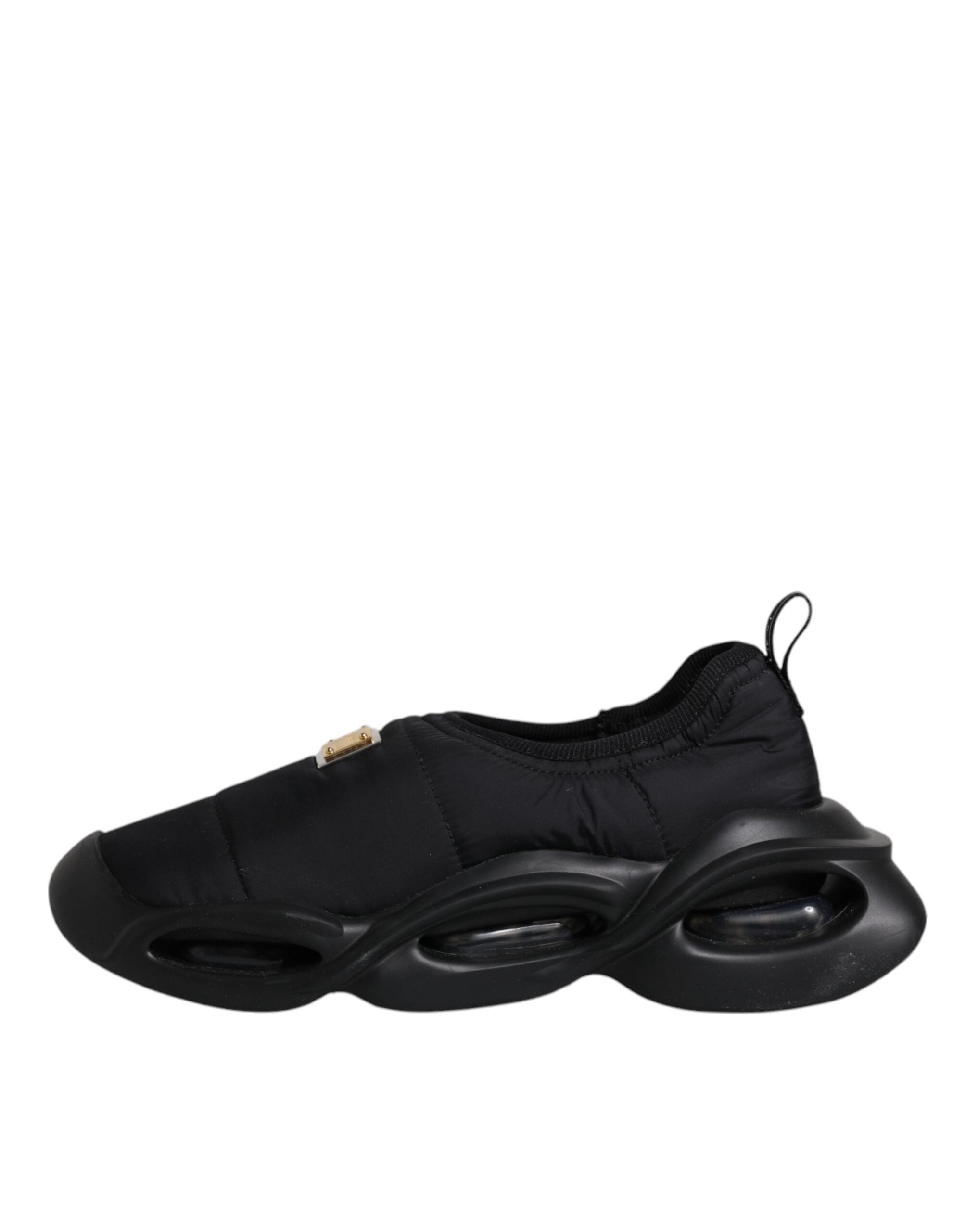 Dolce & Gabbana Black Slip On Wave Low Top Men Sneakers Men's Shoes