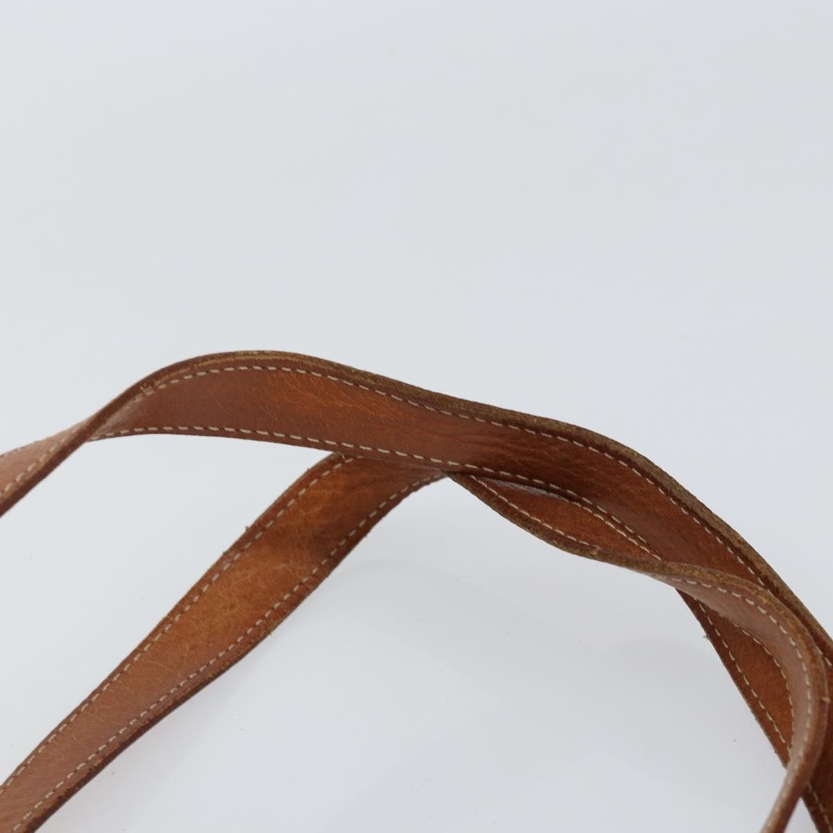 Celine Vintage Macadam Shopper Tote Canvas And Leather Brown Canvas Tote Bag Bag (Pre-Owned)