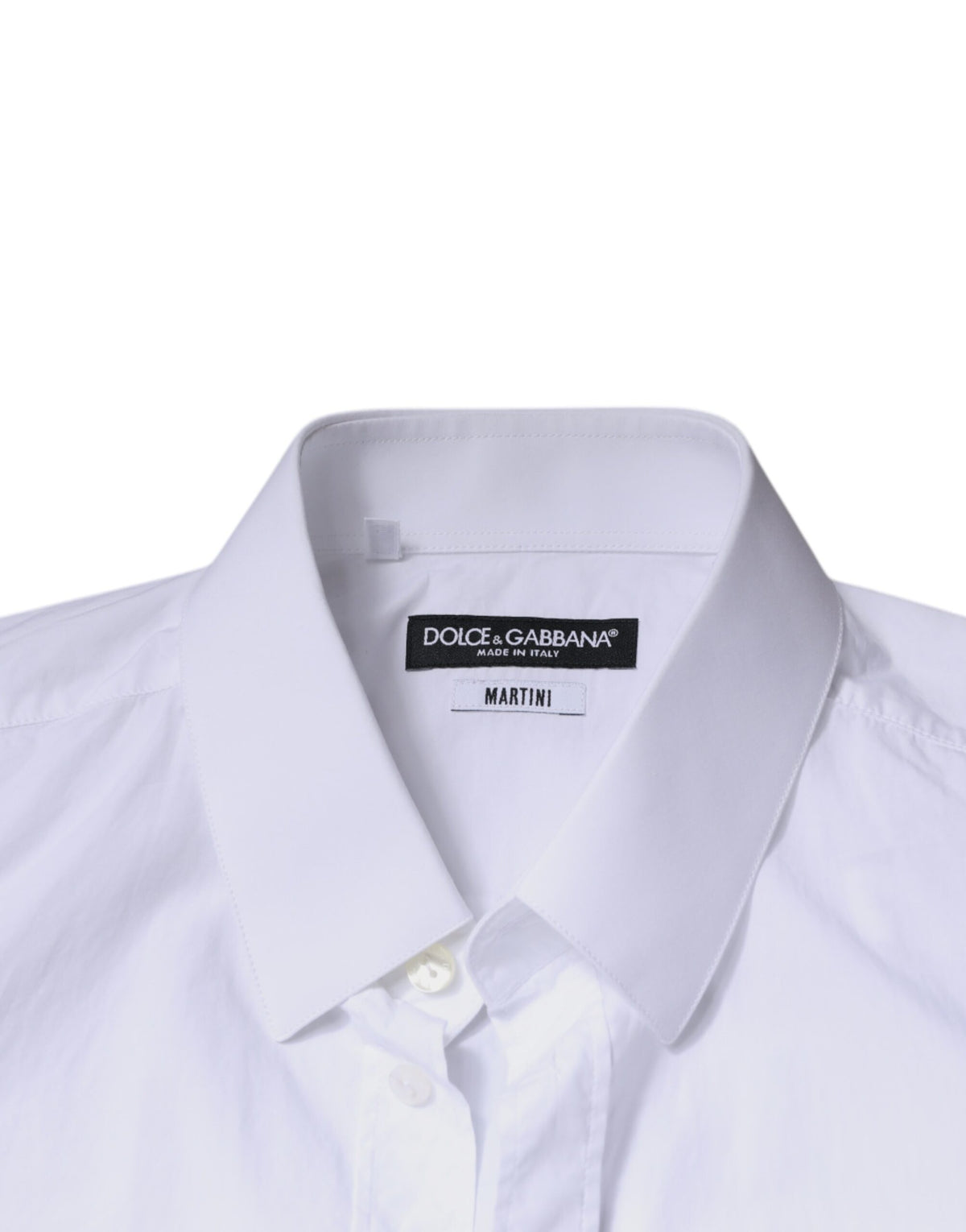 Dolce & Gabbana White Cotton Slim Fit MARTINI Men Dress Men's Shirt (Pre-Owned)