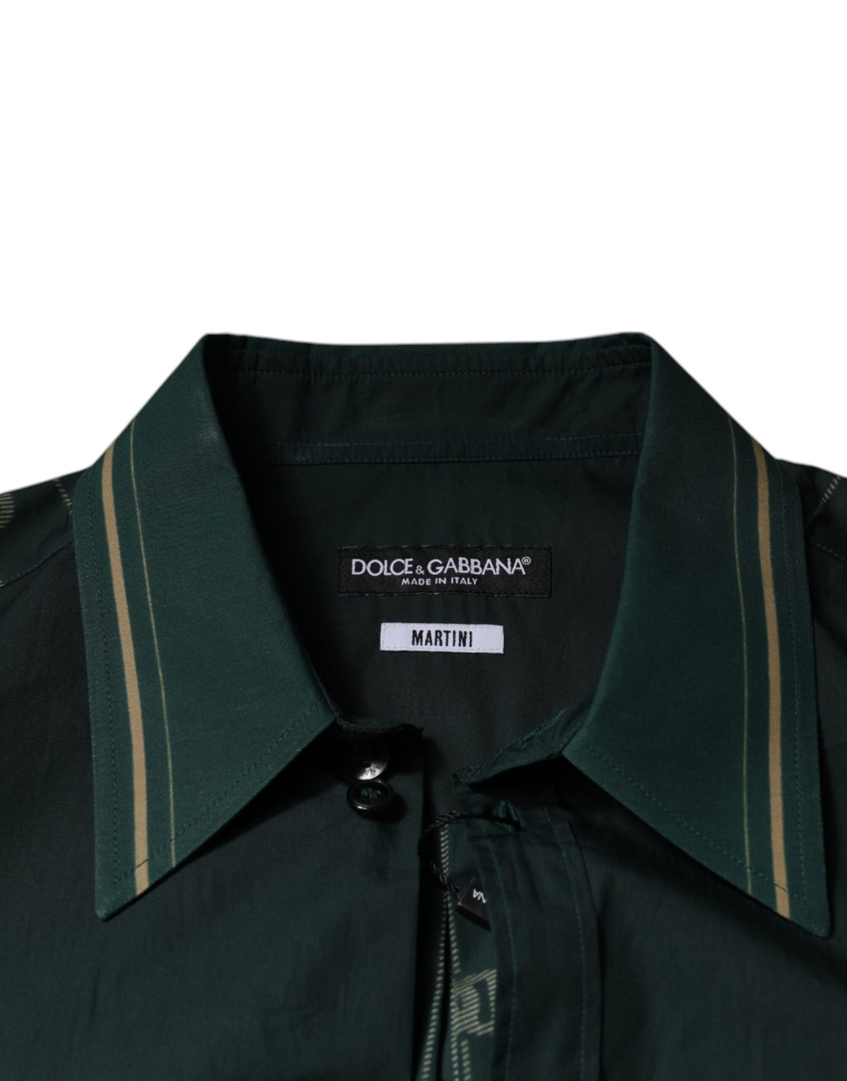 Dolce & Gabbana Green Logo Long Sleeve MARTINI Casual Men's Shirt