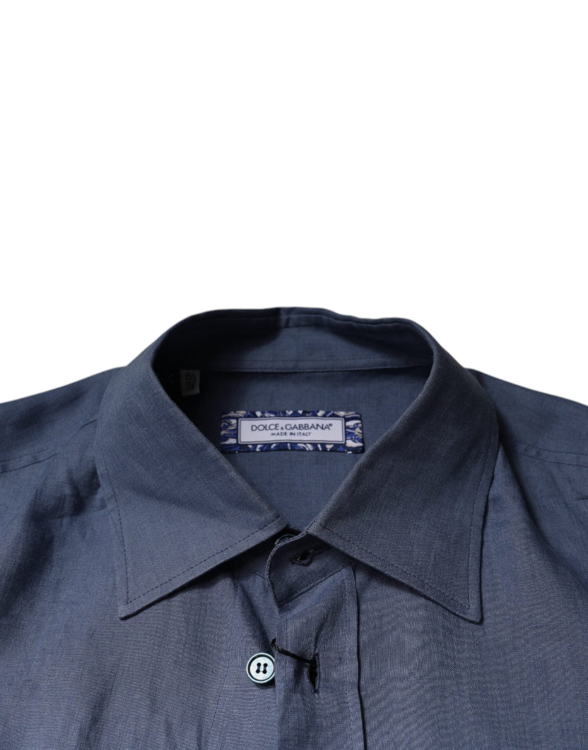 Dolce & Gabbana Blue Logo Long Sleeve Button Down Casual Men's Shirt