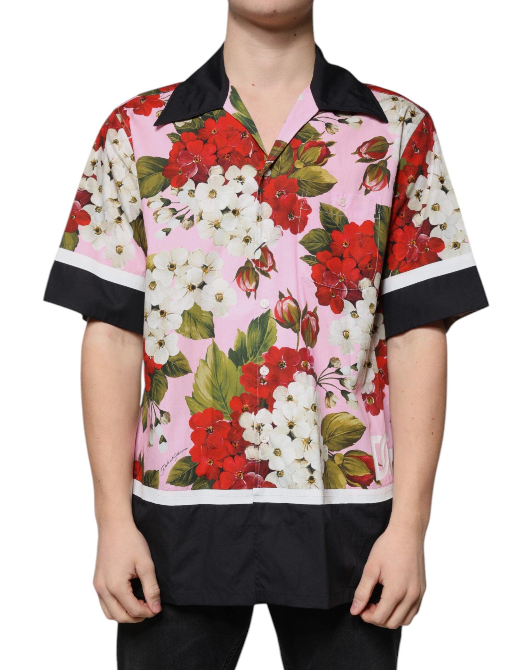 Dolce & Gabbana Multicolor Floral Button Down Casual Men's Shirt