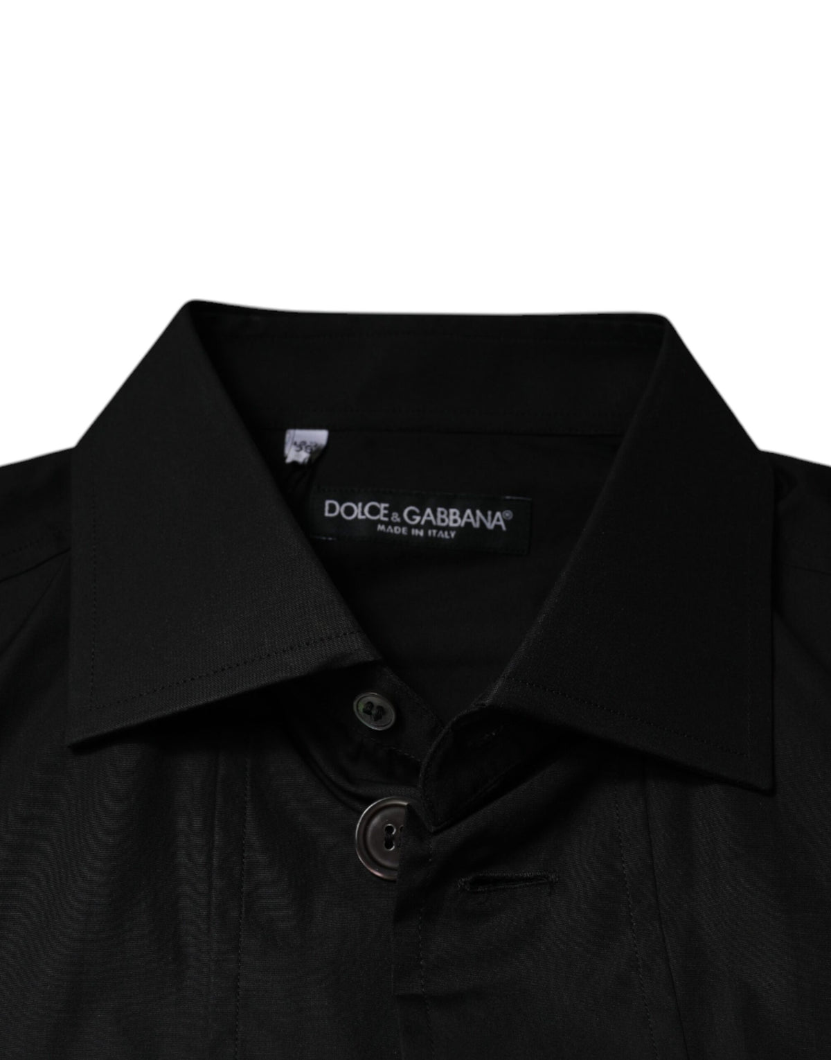 Dolce & Gabbana Black Cotton Formal Long Sleeves Dress Men's Shirt