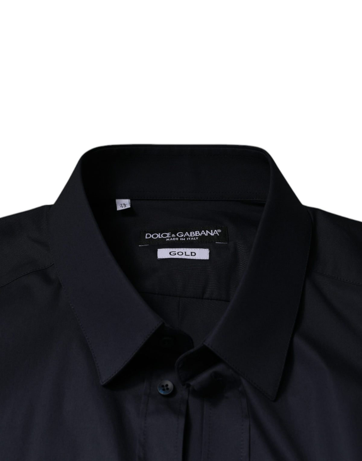 Dolce & Gabbana Black Cotton Blend Formal GOLD Dress Men's Shirt