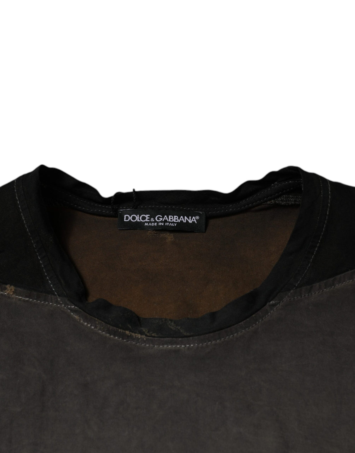 Dolce & Gabbana Brown Graphic Print Cotton Round Neck Men's T-shirt
