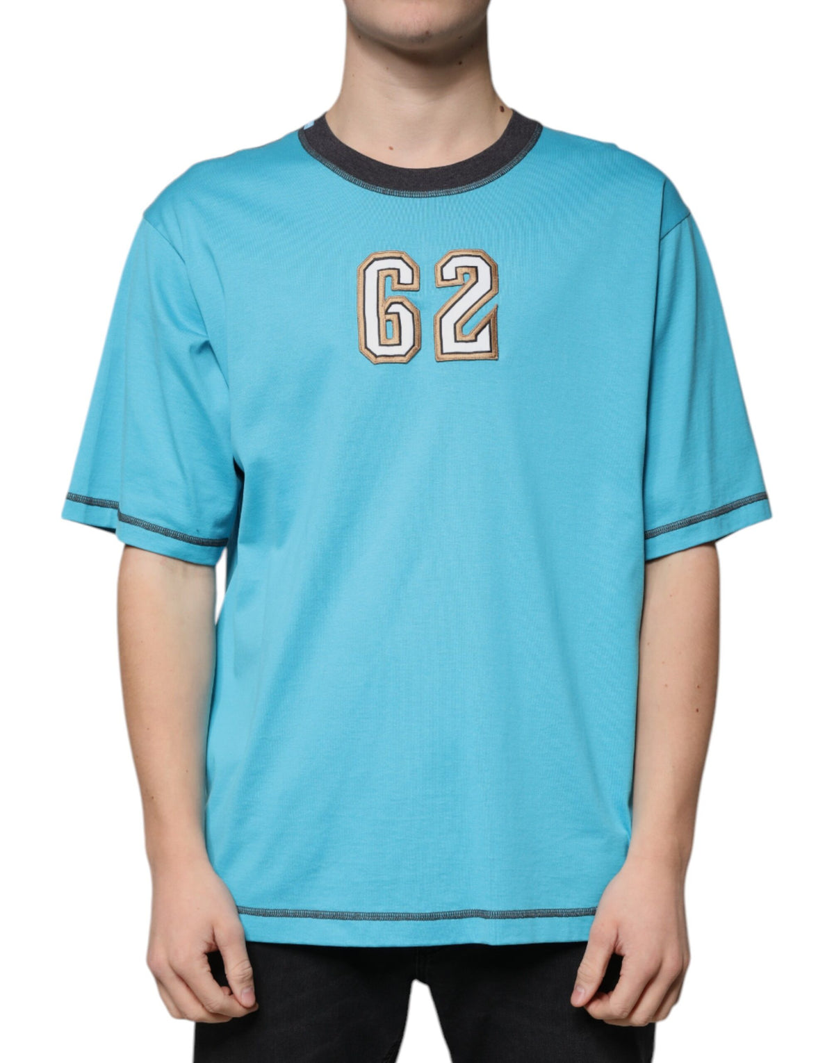 Dolce & Gabbana Blue Logo Crew Neck Short Sleeves Men's T-shirt
