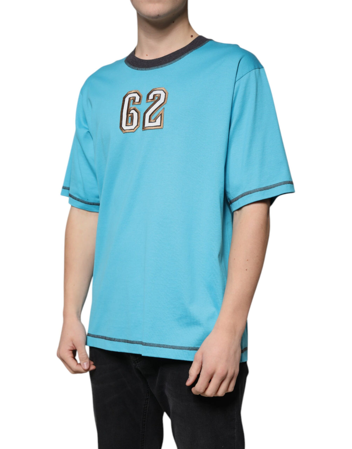 Dolce & Gabbana Blue Logo Crew Neck Short Sleeves Men's T-shirt