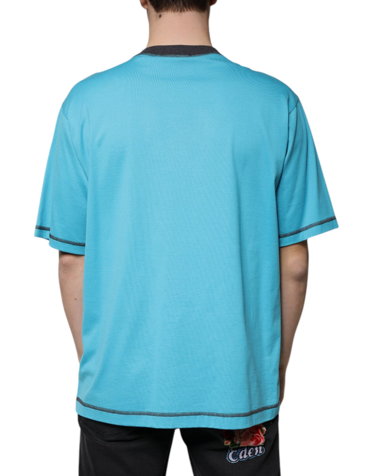 Dolce & Gabbana Blue Logo Crew Neck Short Sleeves Men's T-shirt
