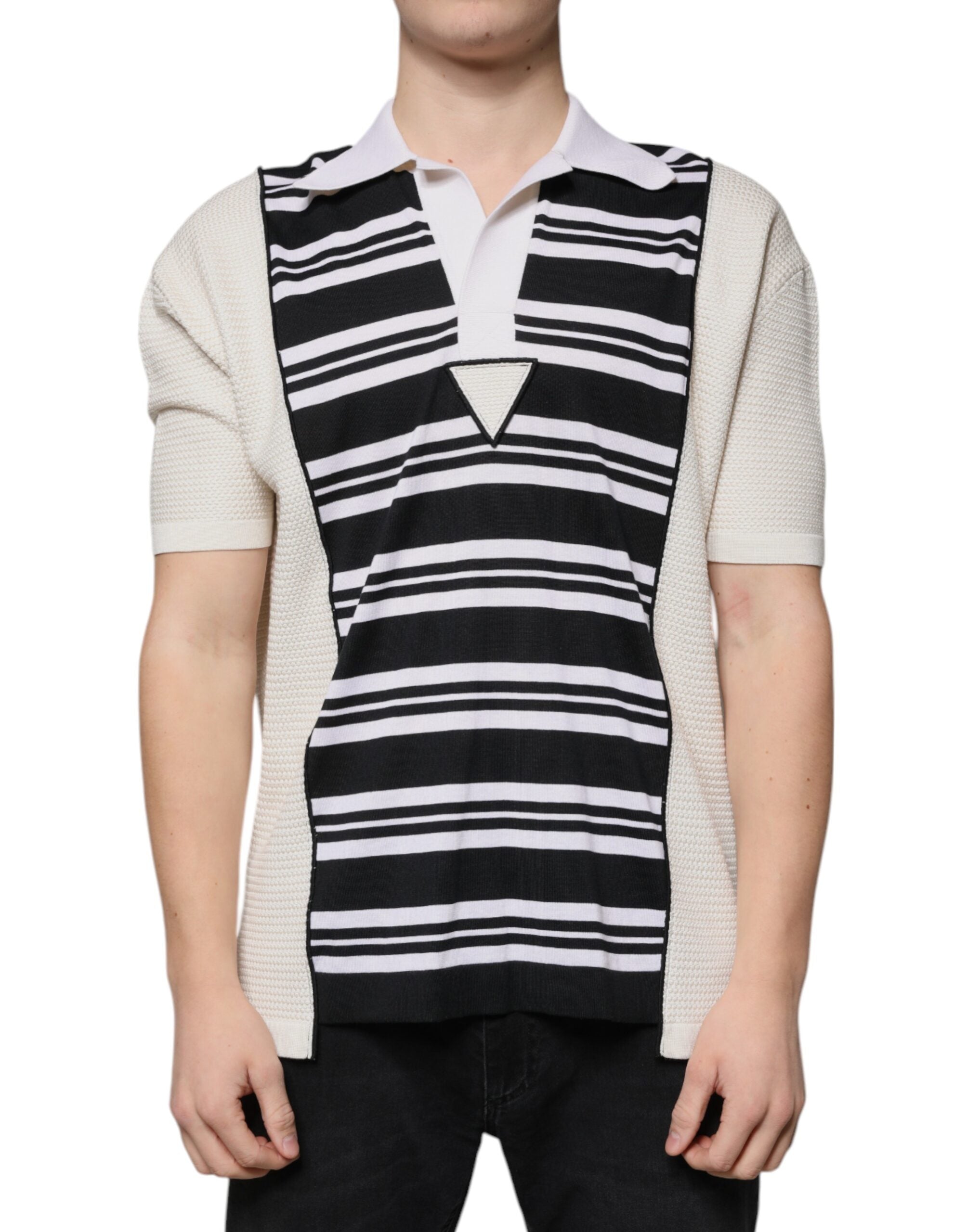 Dolce & Gabbana Multicolor Stripe Collared Polo Men's T-shirt