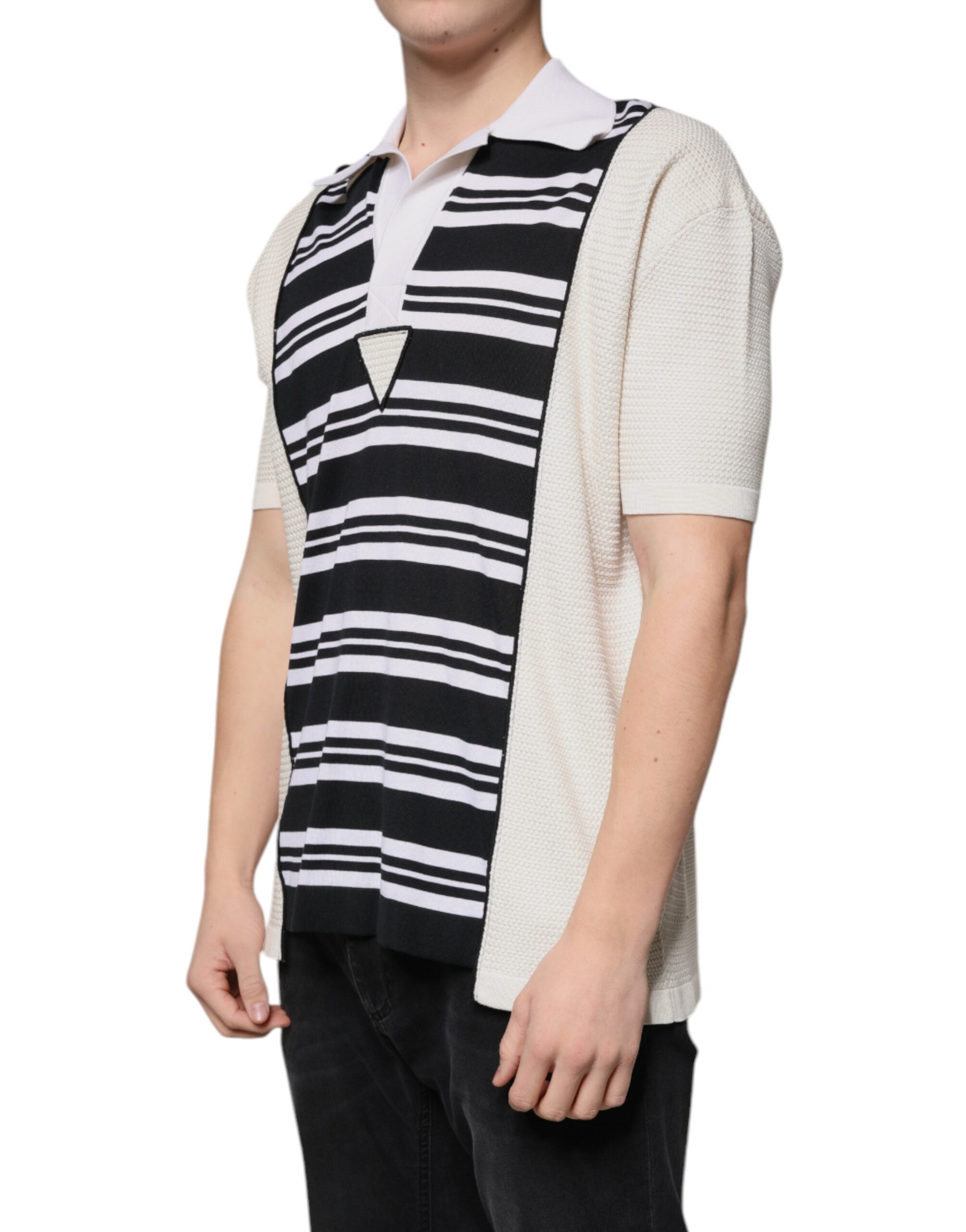 Dolce & Gabbana Multicolor Stripe Collared Polo Men's T-shirt