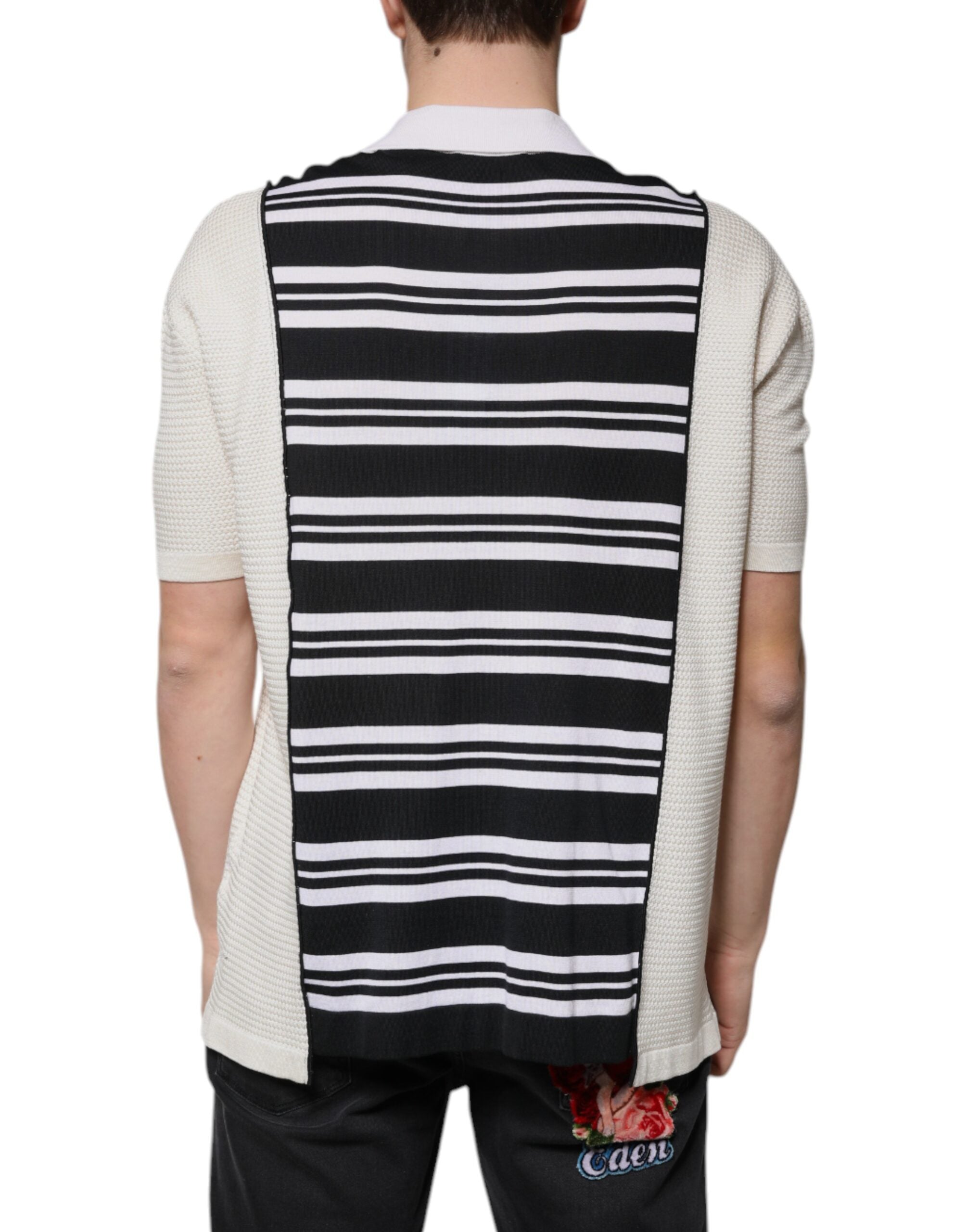 Dolce & Gabbana Multicolor Stripe Collared Polo Men's T-shirt