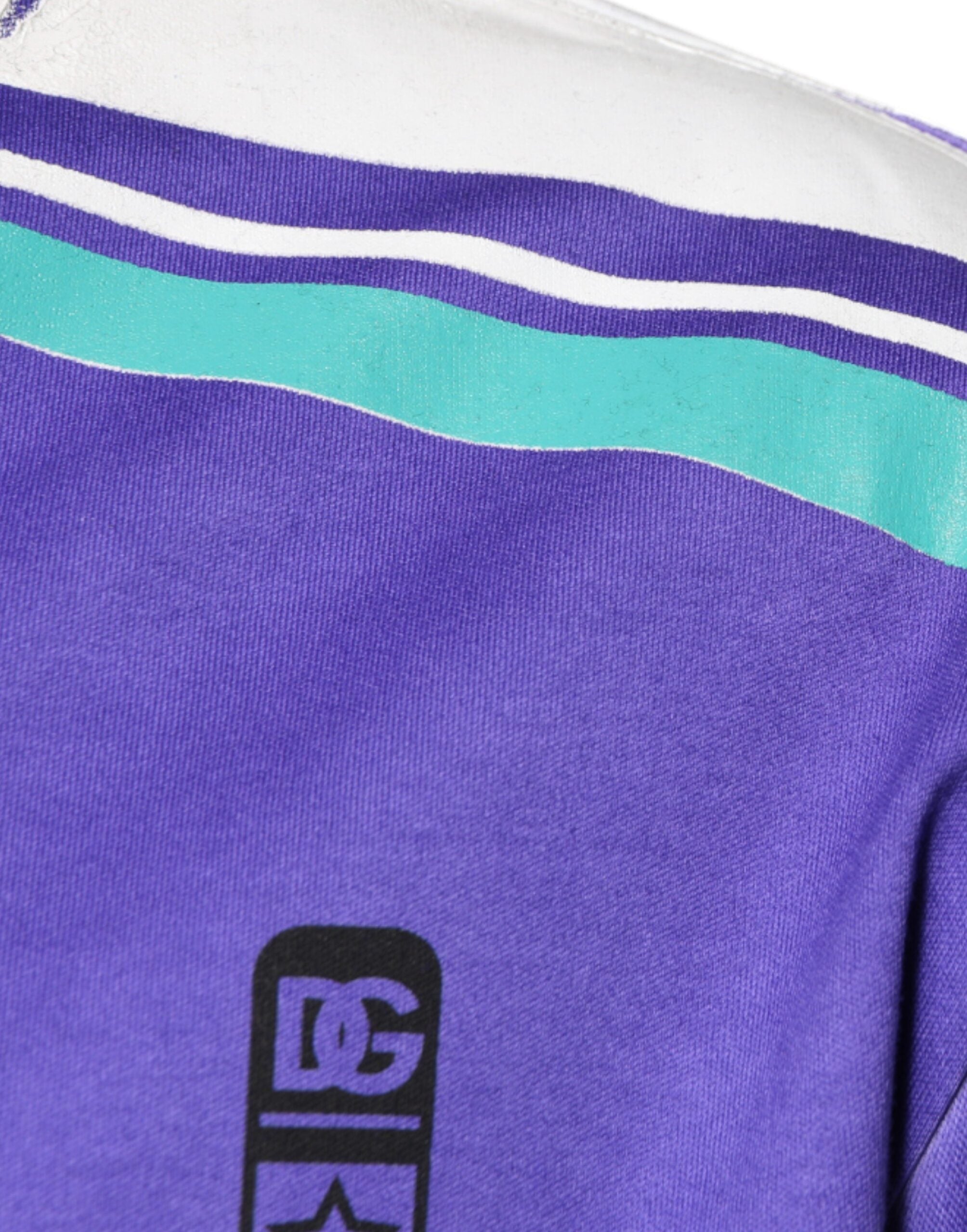 Dolce & Gabbana Purple Logo Jersey Cotton V-neck Men's T-shirt