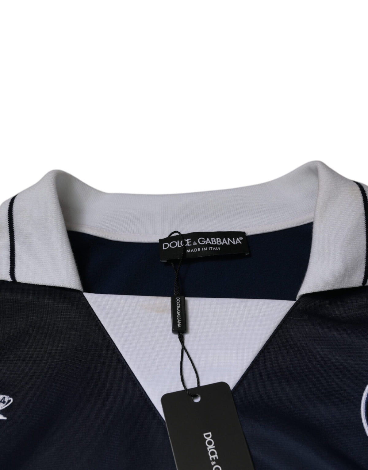 Dolce & Gabbana Blue White Milano Long Sleeve Jersey Men's T-shirt