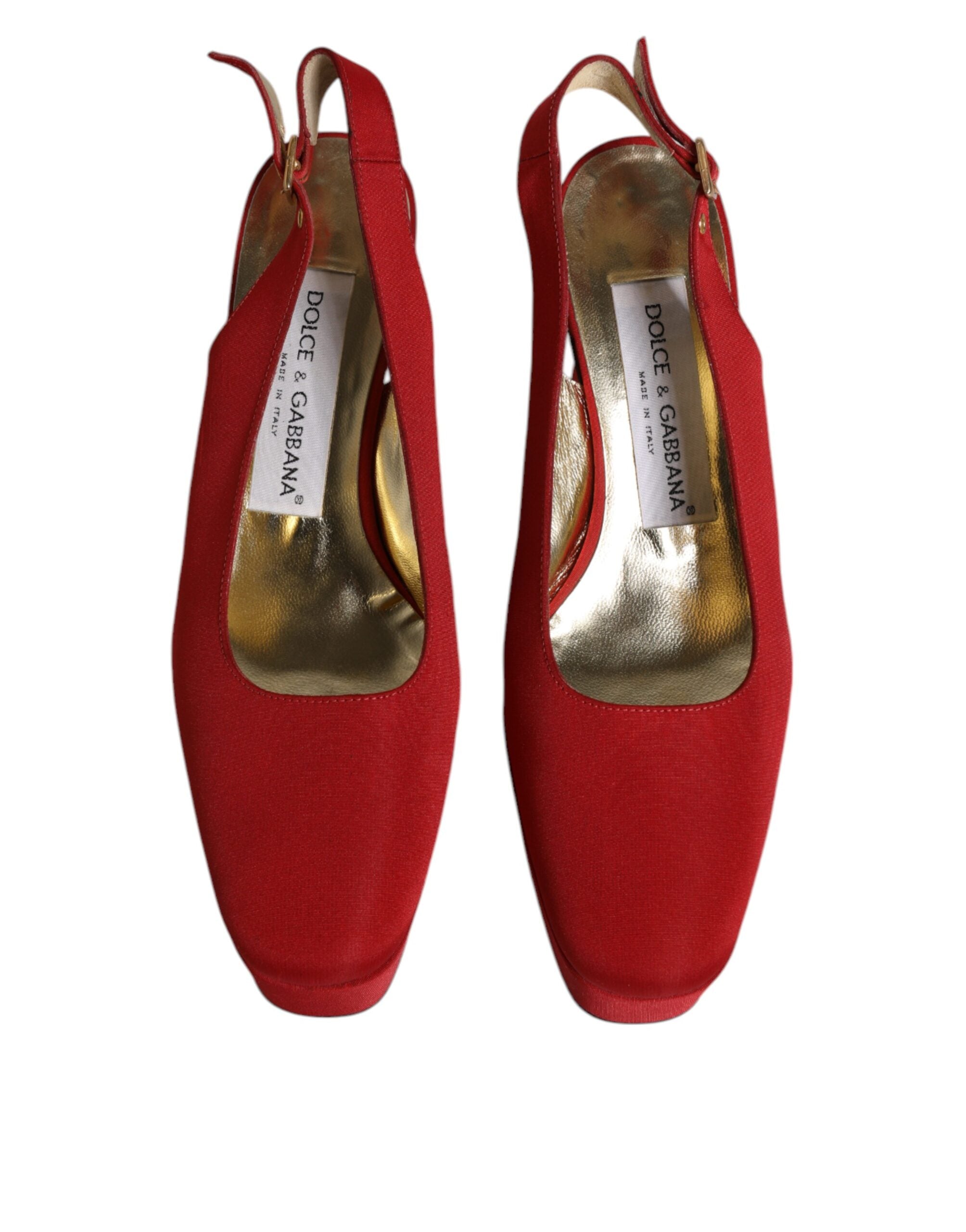 Dolce & Gabbana Red Platform Slingback Heels Sandals Women's Shoes (Pre-Owned)
