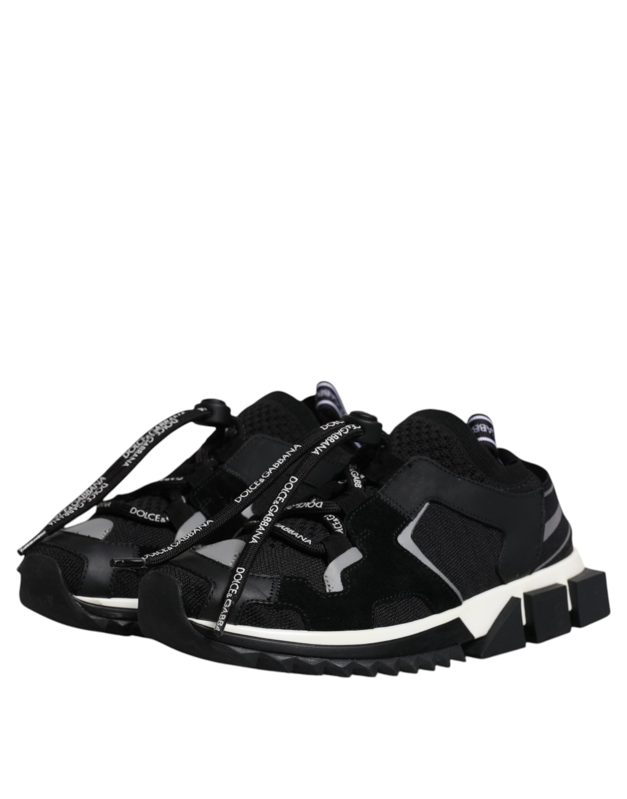 Dolce & Gabbana Black White Logo Sorrento Sneakers Women's Shoes (Pre-Owned)