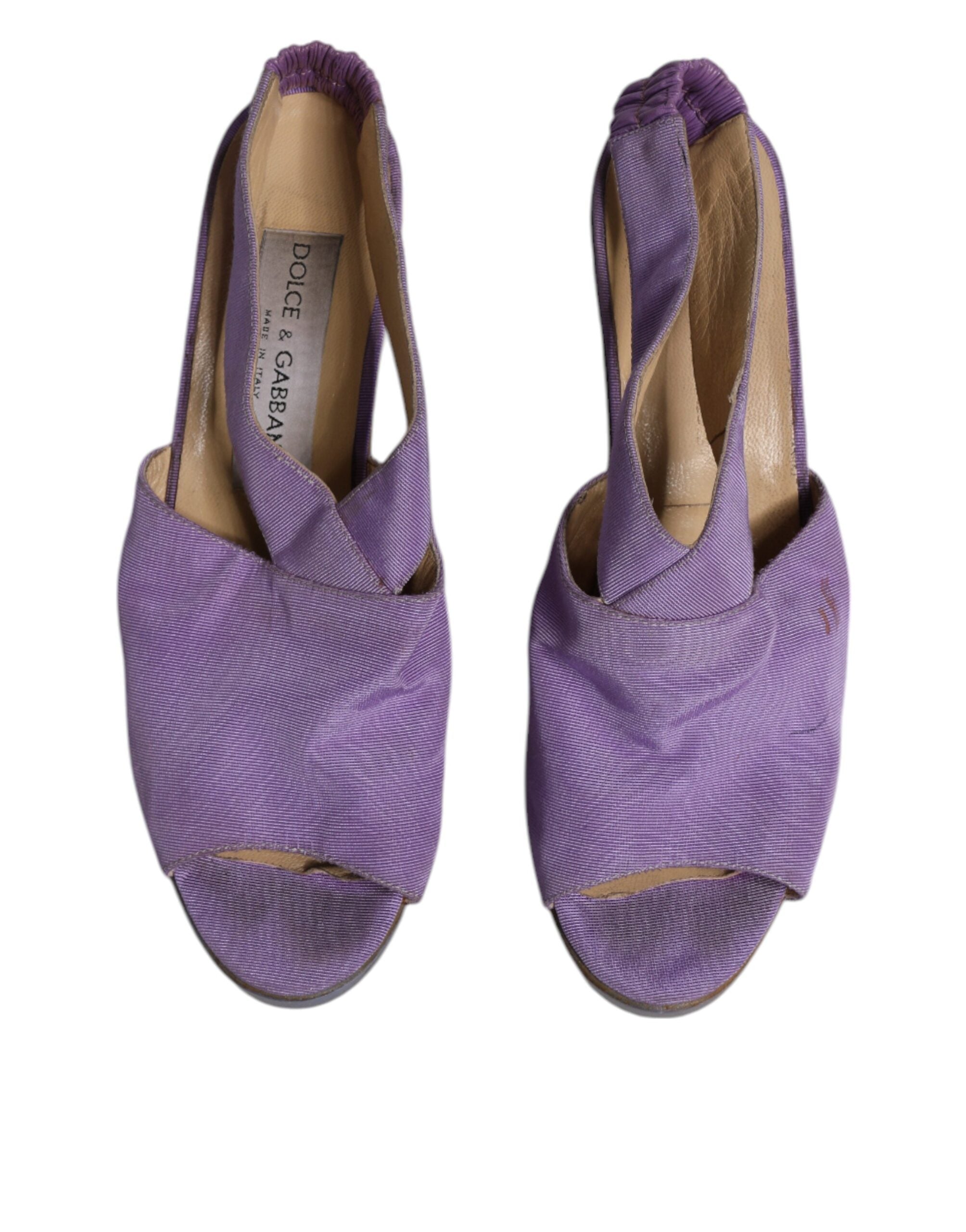 Dolce & Gabbana Purple Platform Slingback Heels Sandals Women's Shoes (Pre-Owned)