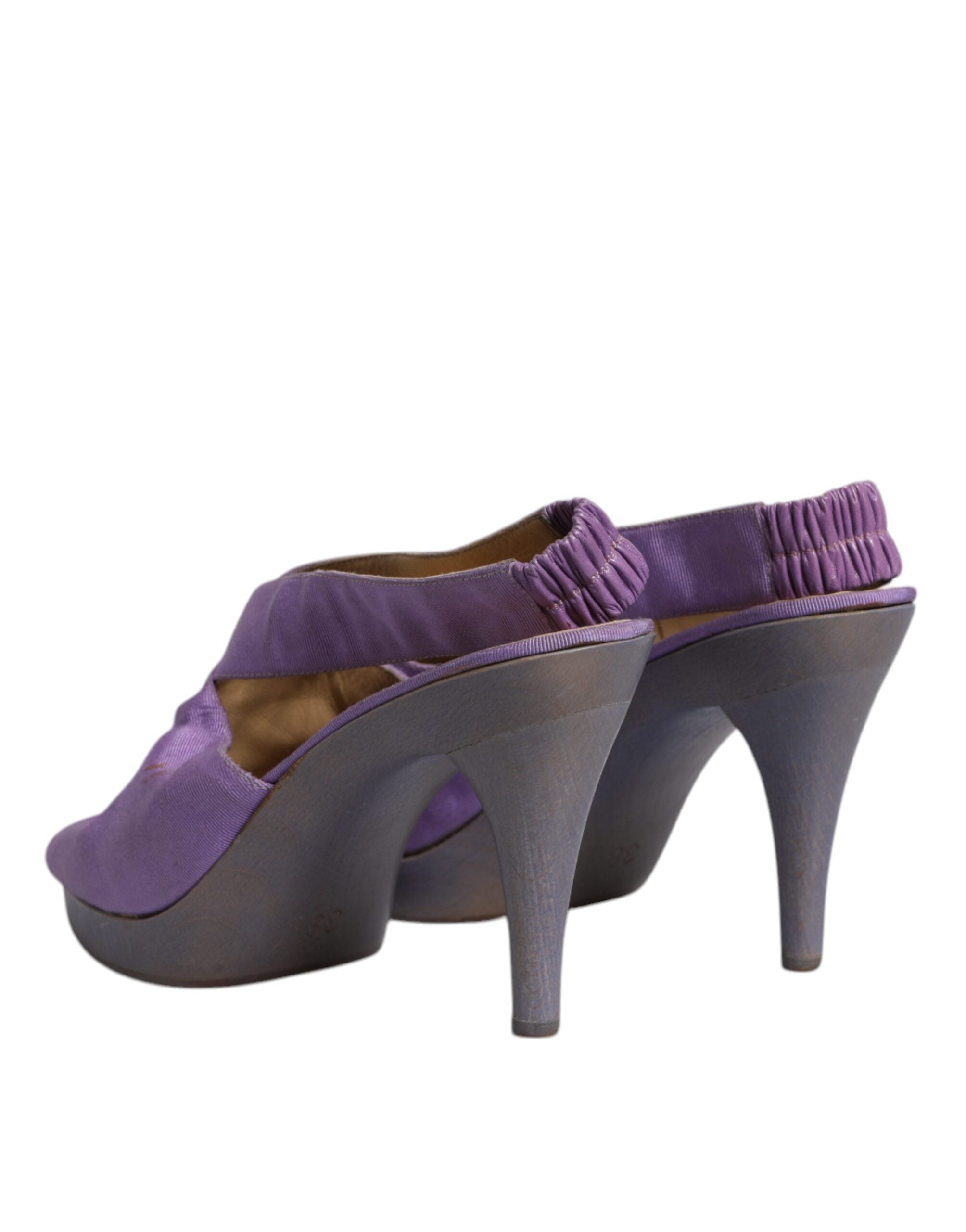 Dolce & Gabbana Purple Platform Slingback Heels Sandals Women's Shoes (Pre-Owned)