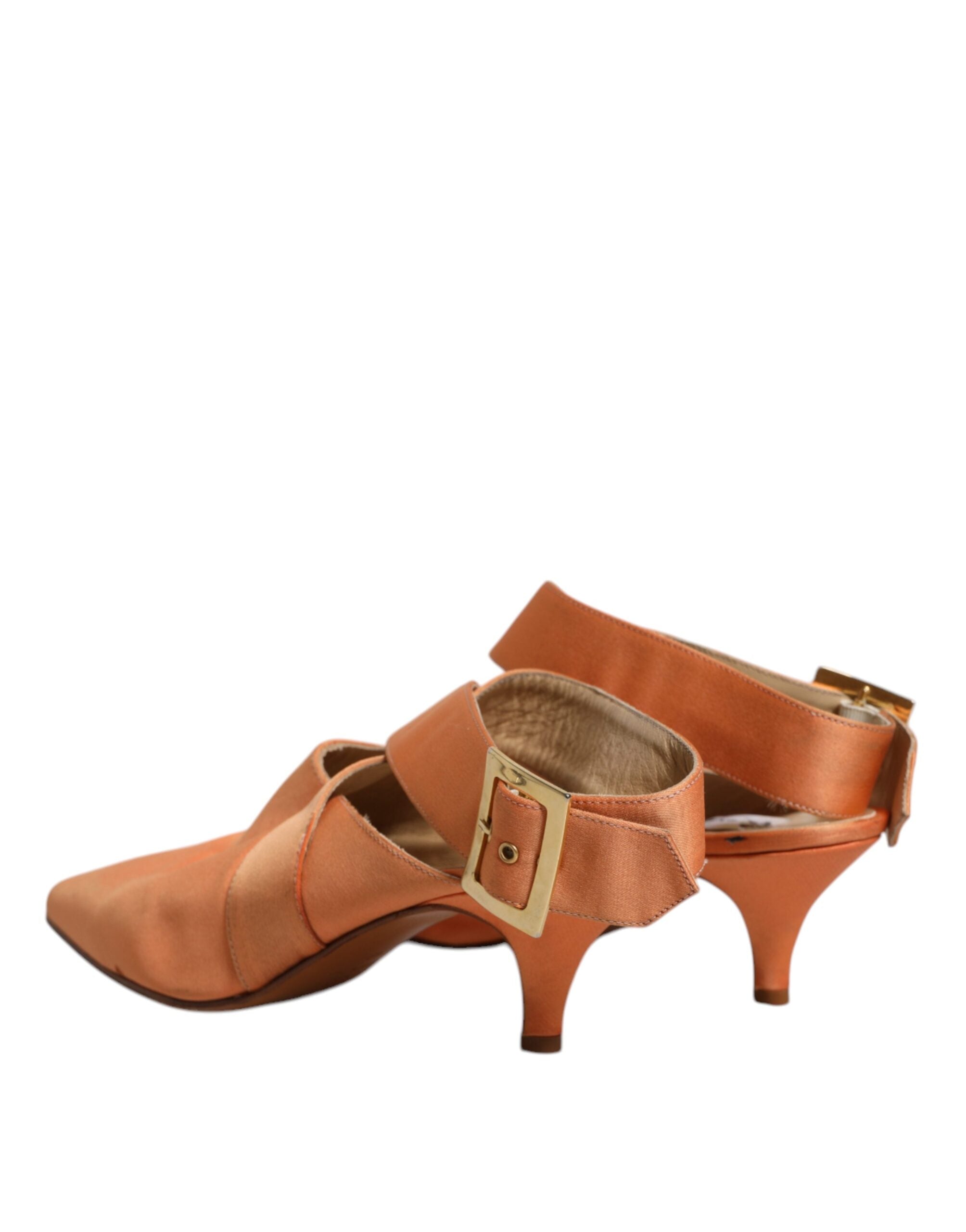 Dolce & Gabbana Orange Kitten Heels Slingback Sandals Women's Shoes (Pre-Owned)