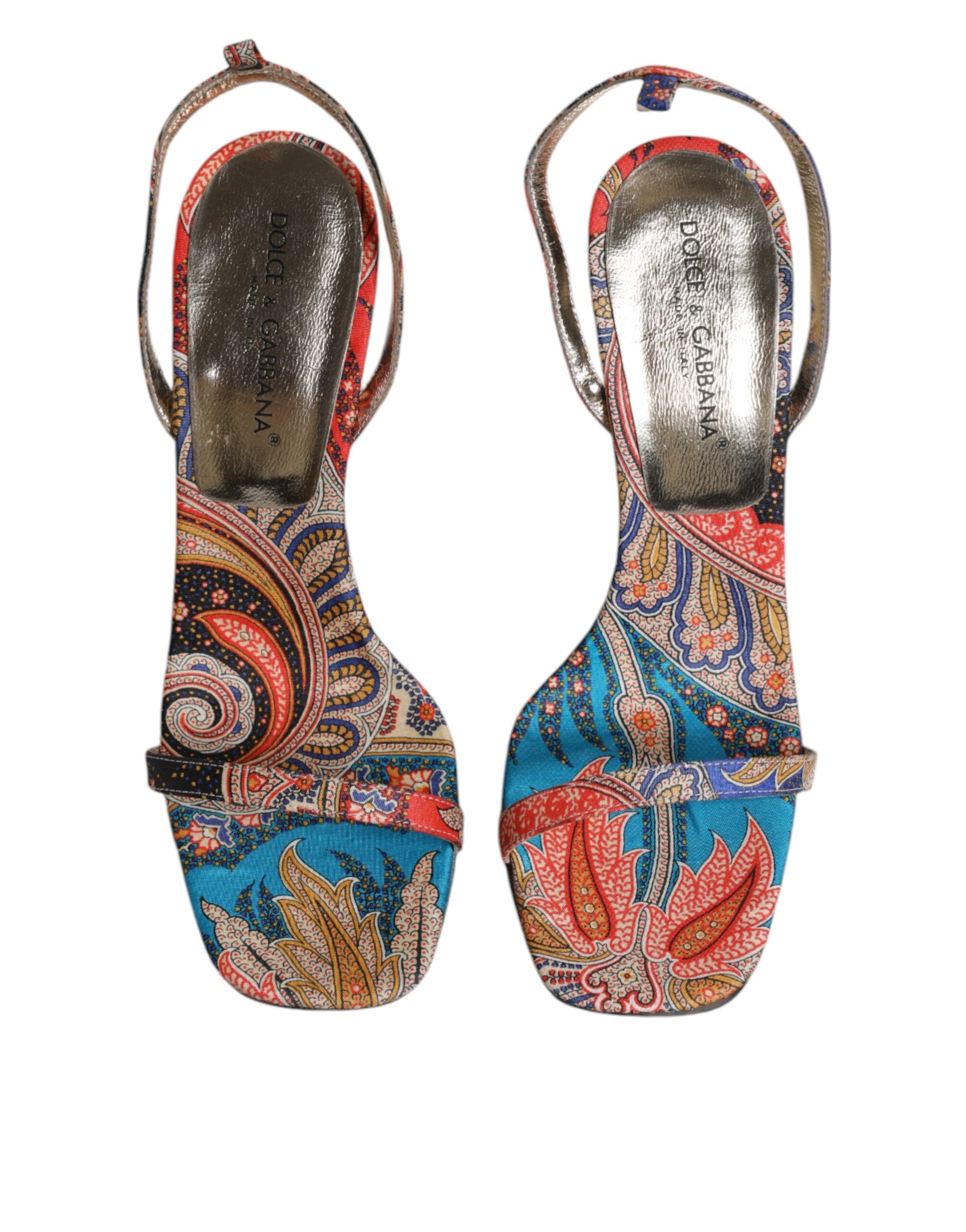 Dolce & Gabbana Multicolor Floral High Heels Sandals Women's Shoes