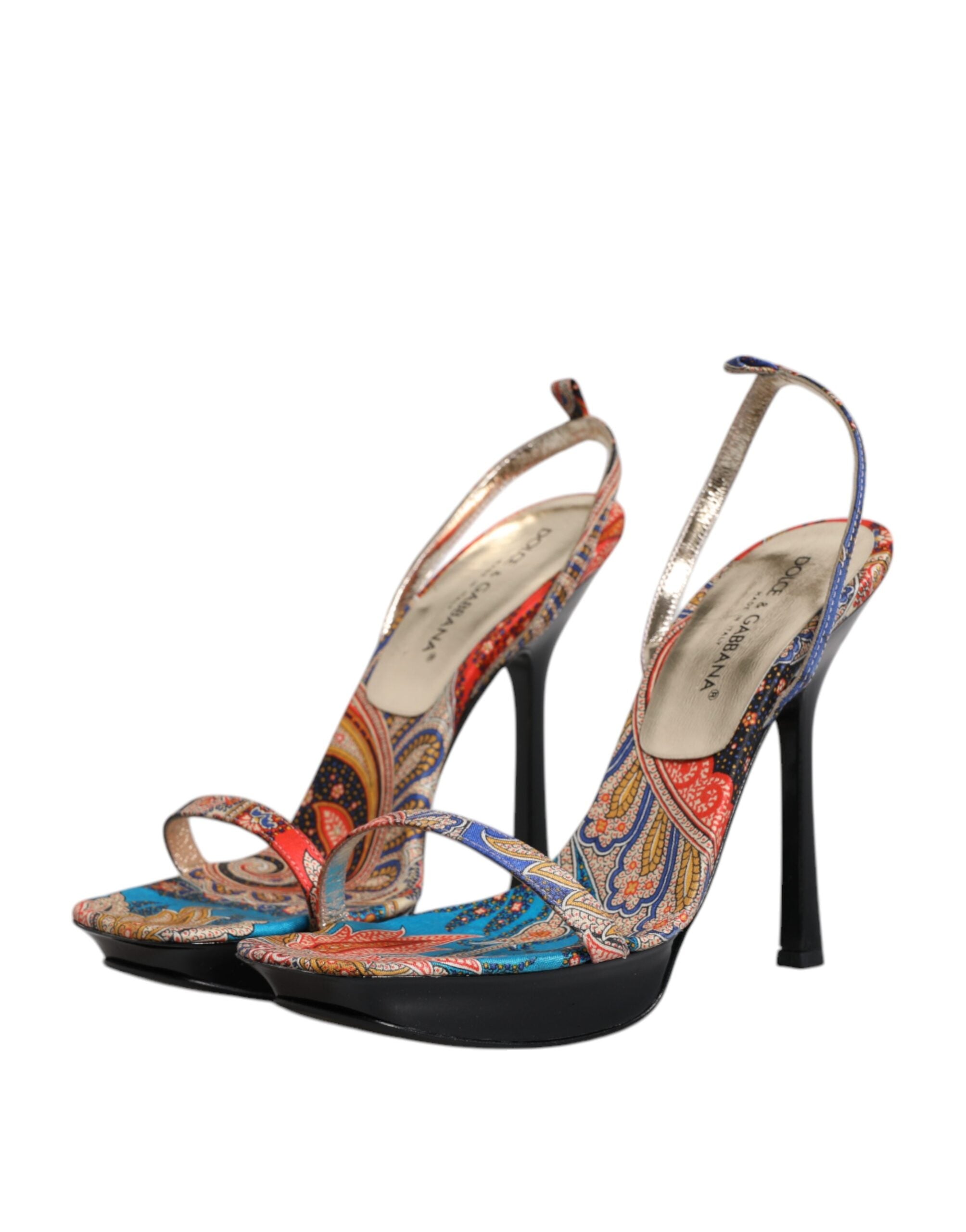 Dolce & Gabbana Multicolor Floral High Heels Sandals Women's Shoes