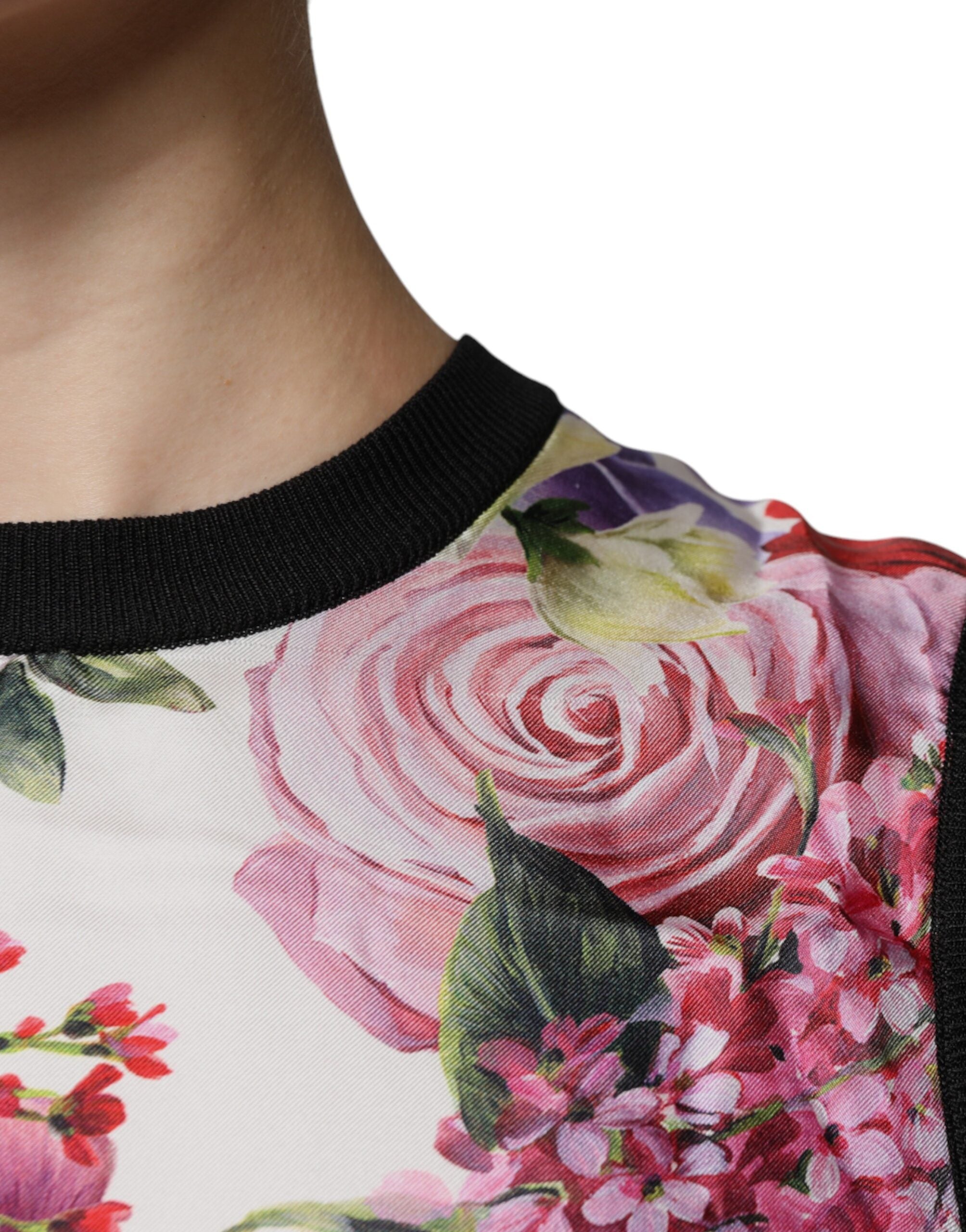 Dolce & Gabbana Multicolor Floral Silk Sleeveless Tank Blouse Women's Top (Pre-Owned)