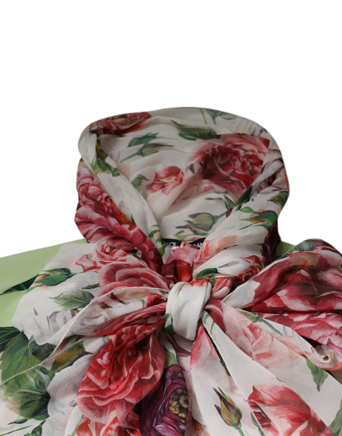 Dolce & Gabbana Multicolor Floral Patchwork Ascot Collar Women's Top (Pre-Owned)