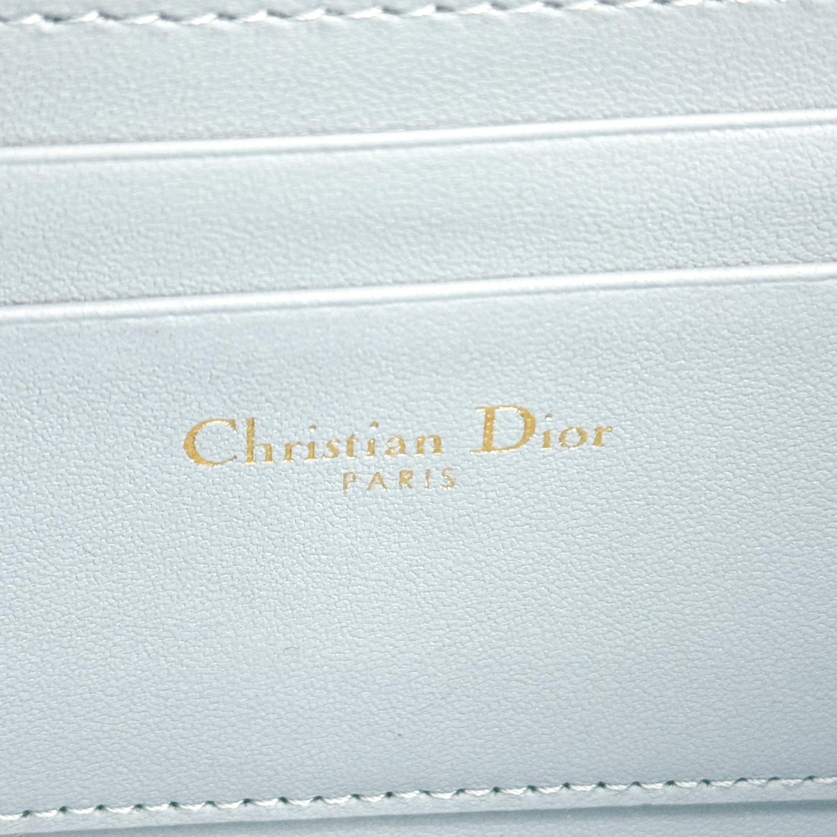 Christian Dior Caro Box Bag With Chain Macrocannage Quilt Calfskin Blue Leather Handbag (Pre-Owned)