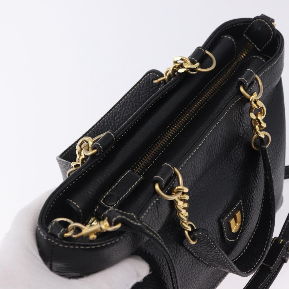 Bally Vintage Leather Black Leather Tote Bag Bag (Pre-Owned)