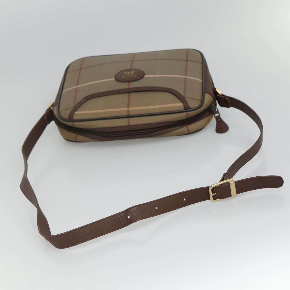 Burberry Nova Check Canvas And Leather Beige Canvas Shoulder Bag Bag (Pre-Owned)