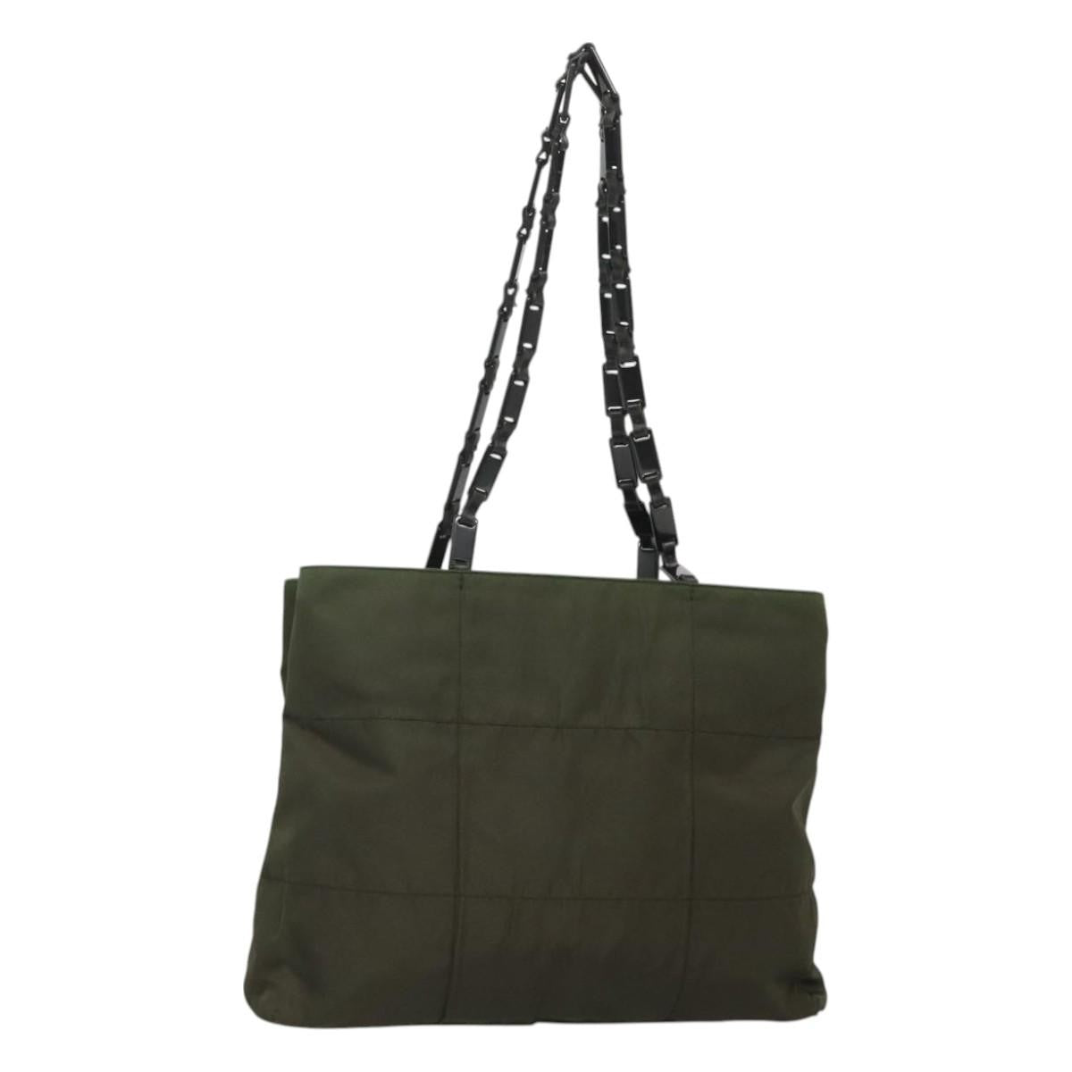 Prada Vintage Tessuto Khaki Nylon Shoulder Bag Bag (Pre-Owned)